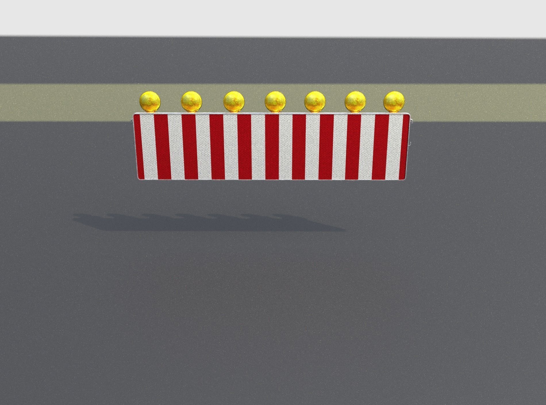 Construction Barrier 4 with warning lights 600-38 500x2000mm Low-poly 3D model_3