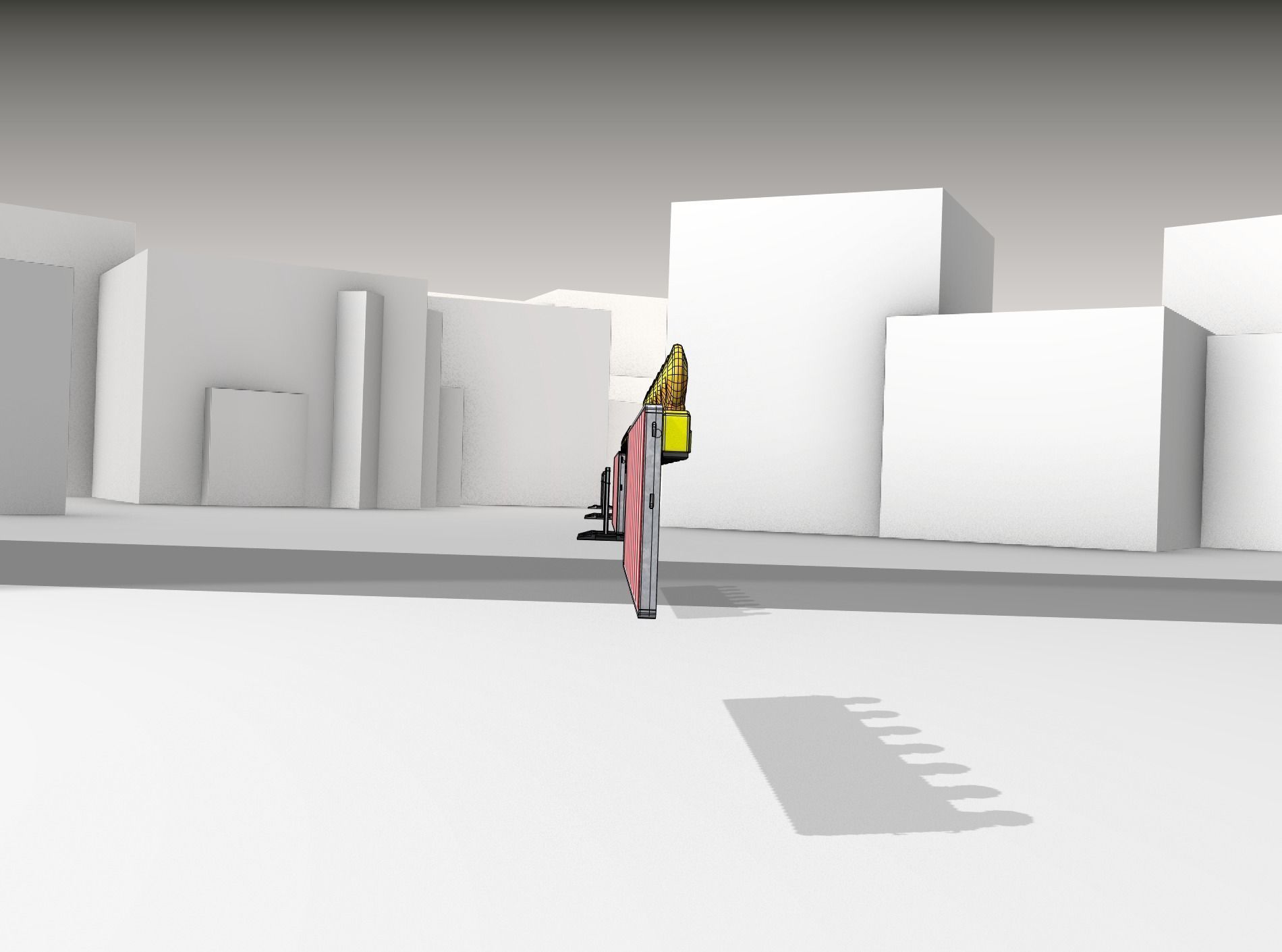 Construction Barrier 4 with warning lights 600-38 500x2000mm Low-poly 3D model_13