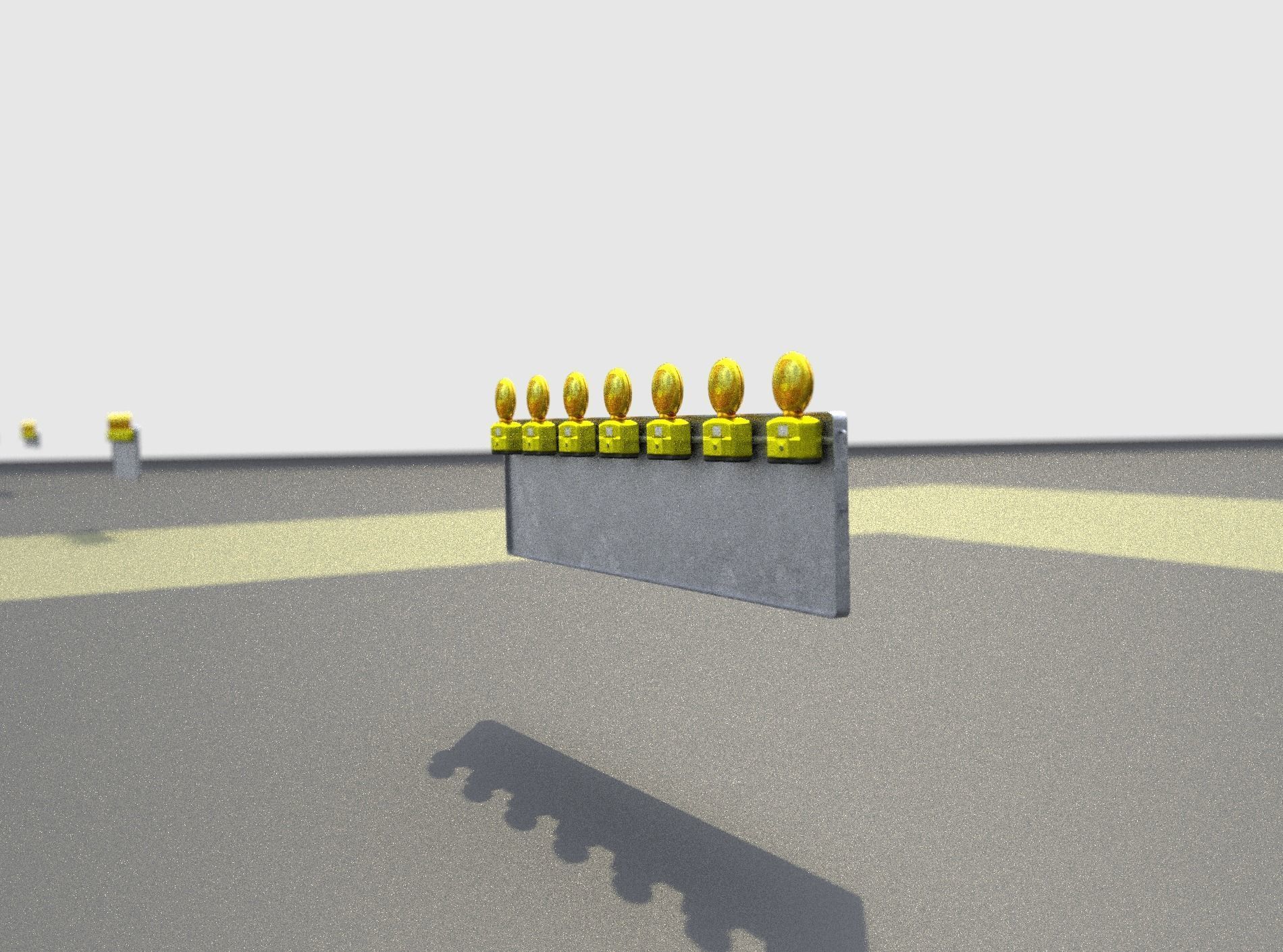 Construction Barrier 4 with warning lights 600-38 500x2000mm Low-poly 3D model_32