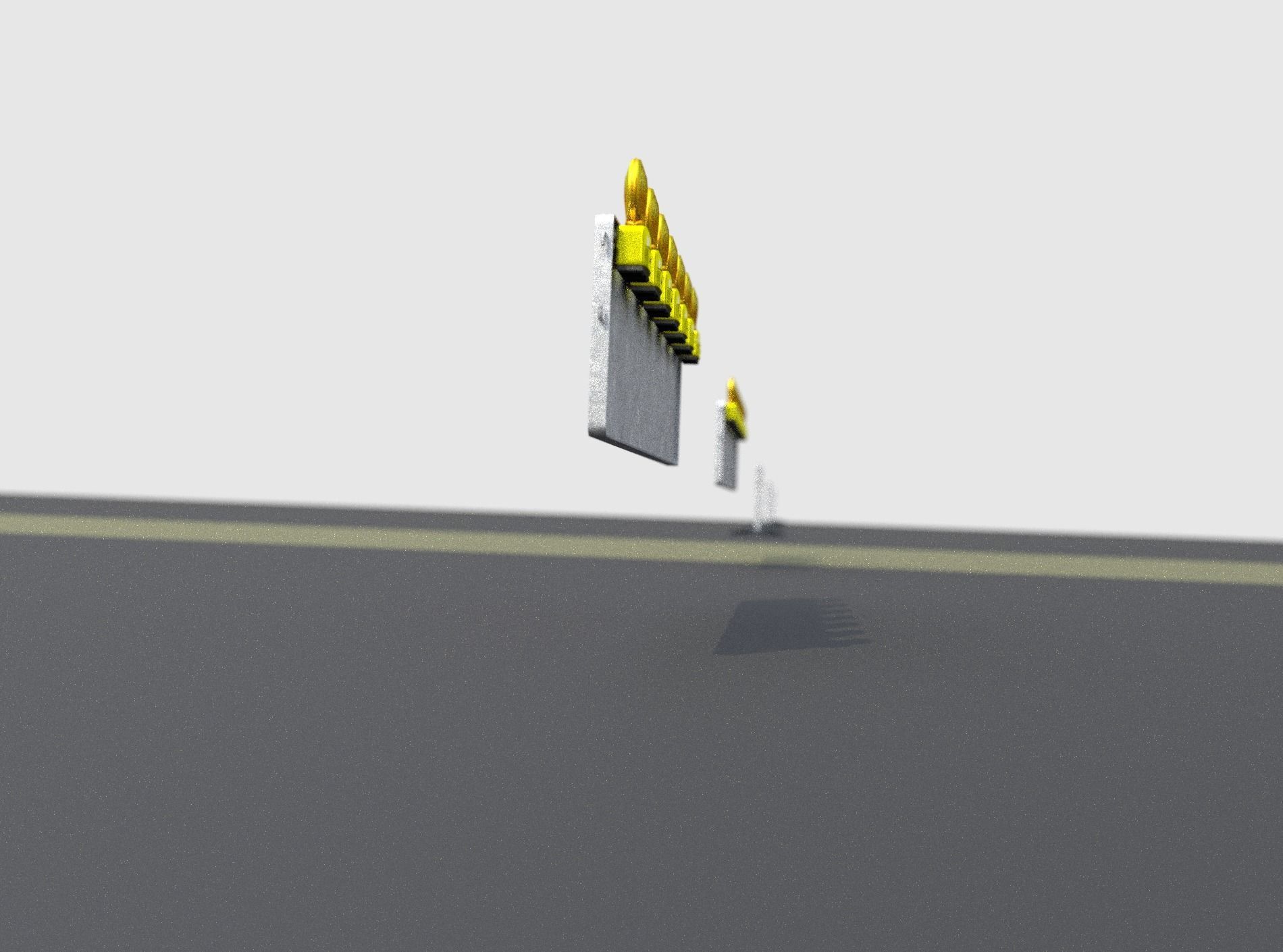 Construction Barrier 4 with warning lights 600-38 500x2000mm Low-poly 3D model_14