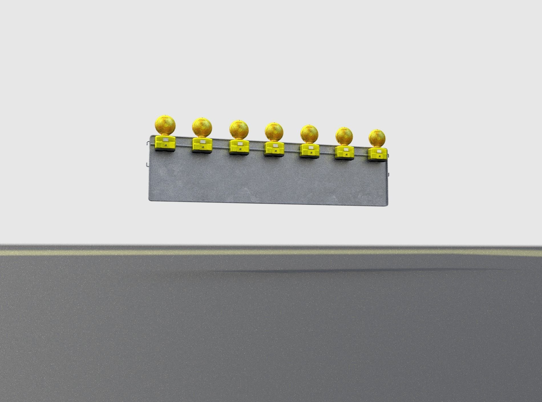 Construction Barrier 4 with warning lights 600-38 500x2000mm Low-poly 3D model_24