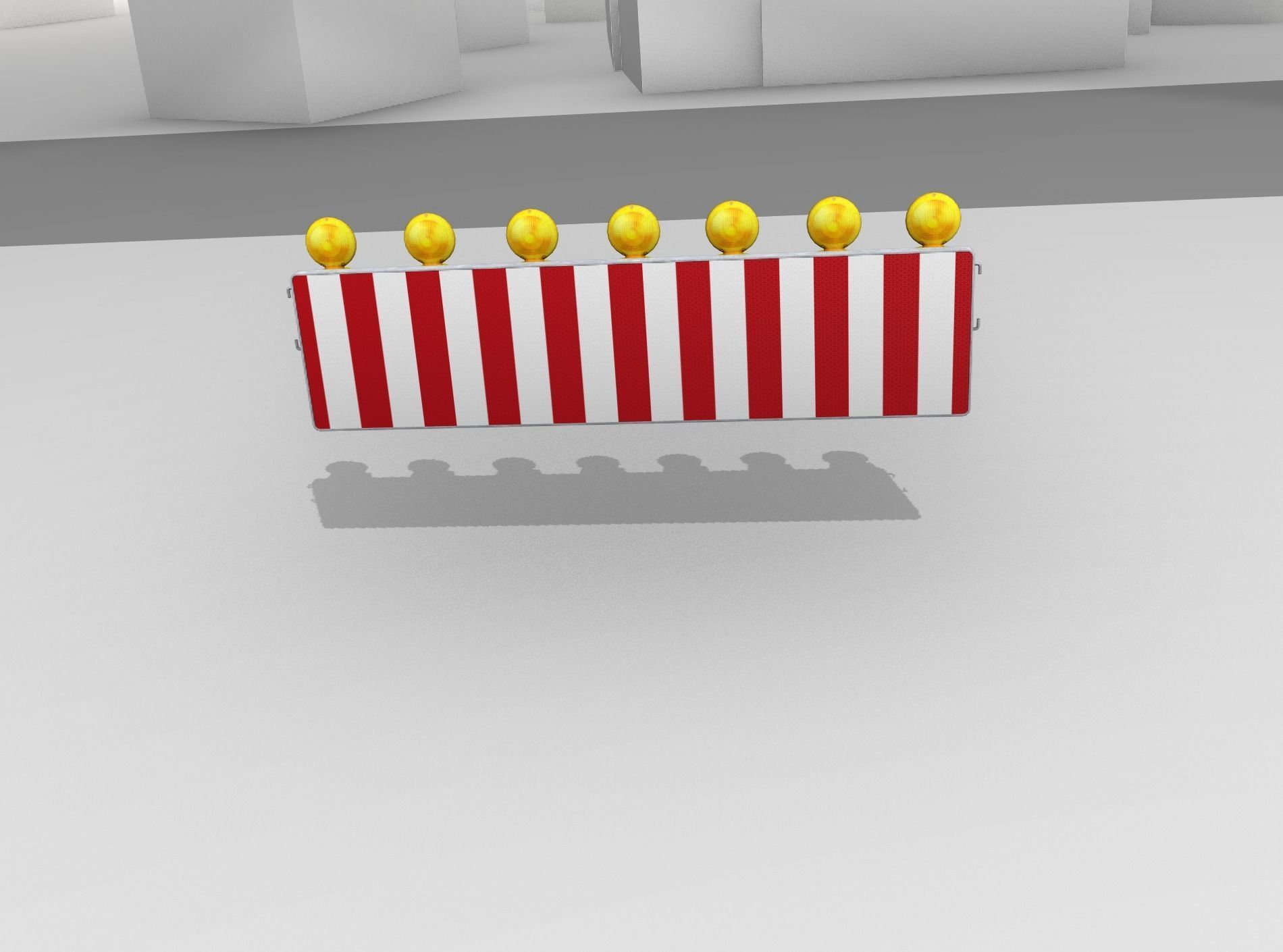 Construction Barrier 4 with warning lights 600-38 500x2000mm Low-poly 3D model_49