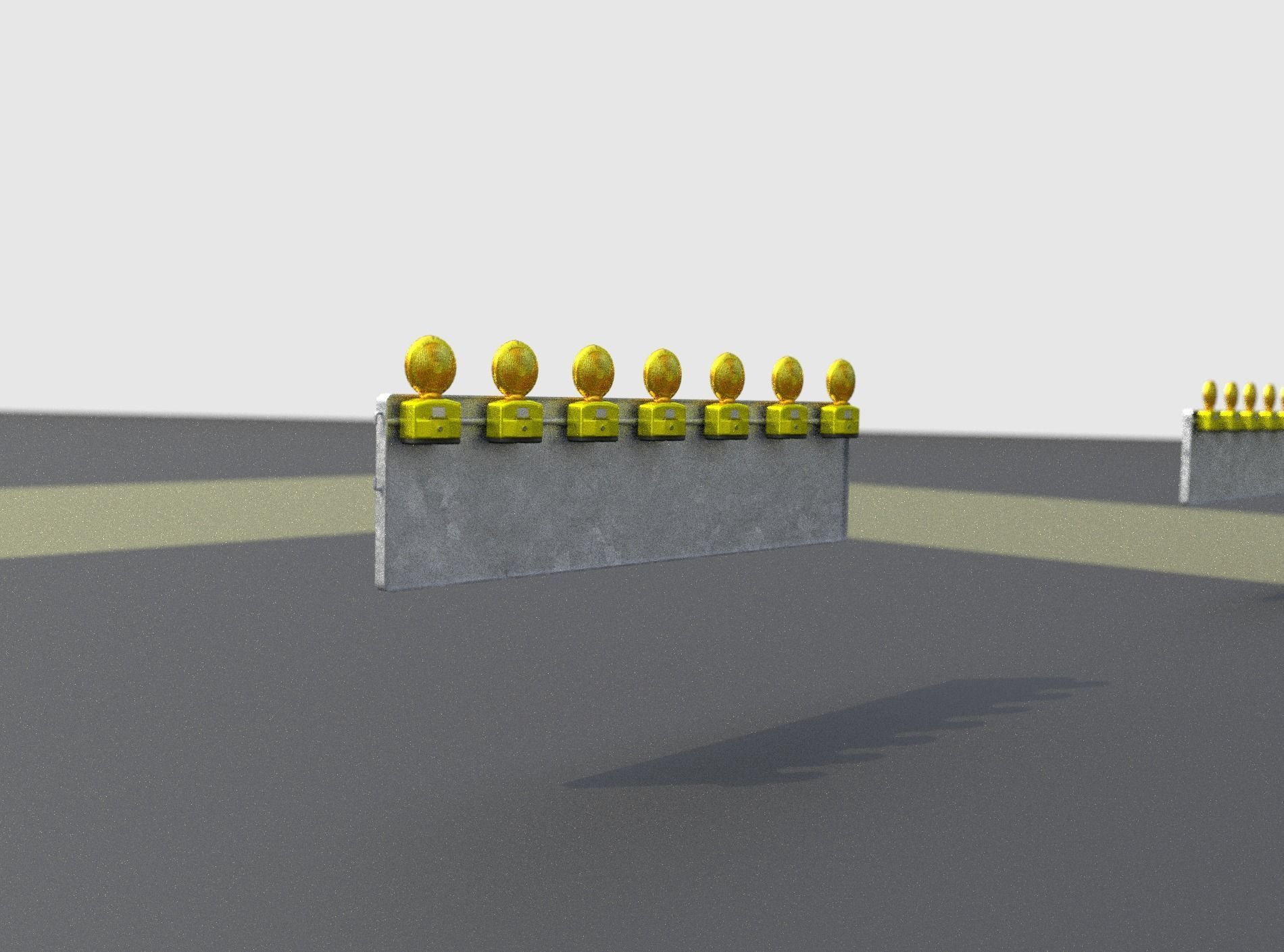 Construction Barrier 4 with warning lights 600-38 500x2000mm Low-poly 3D model_20
