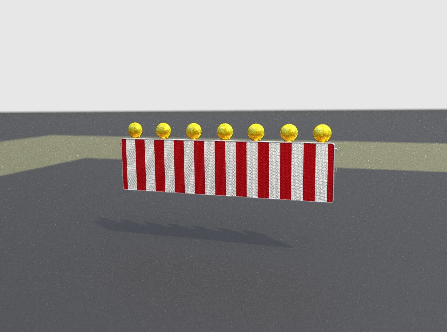Construction Barrier 4 with warning lights 600-38 500x2000mm Low-poly 3D model_6