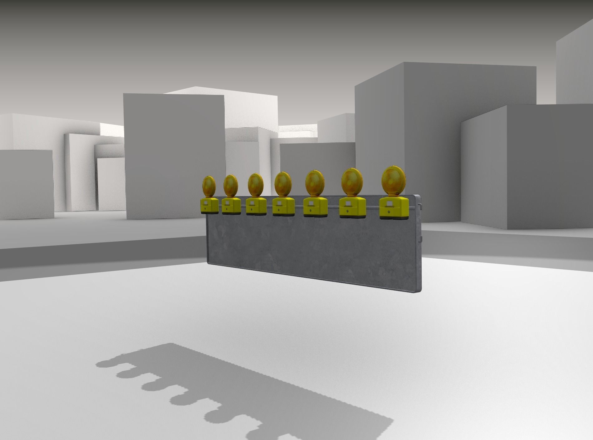 Construction Barrier 4 with warning lights 600-38 500x2000mm Low-poly 3D model_31