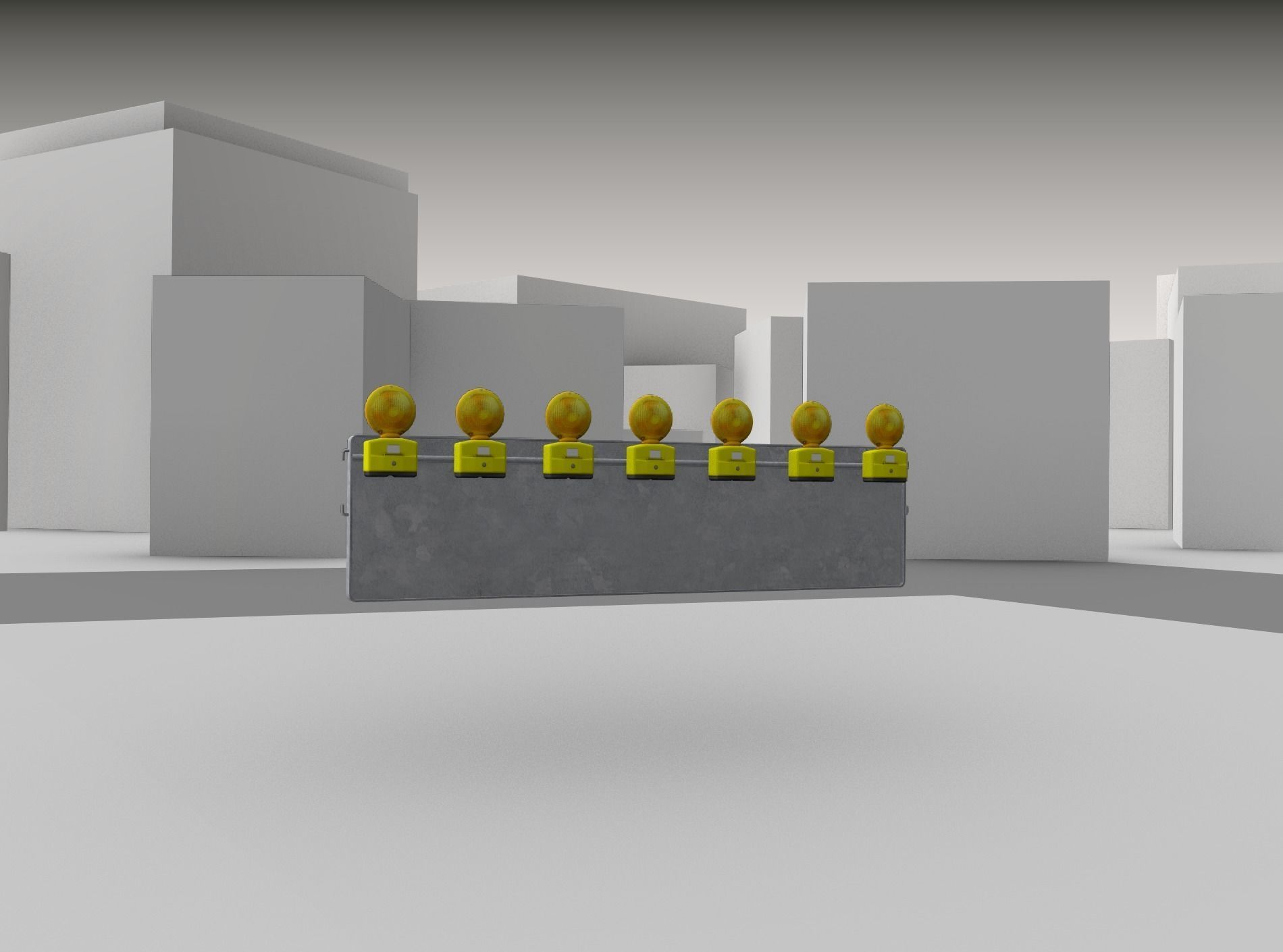 Construction Barrier 4 with warning lights 600-38 500x2000mm Low-poly 3D model_23