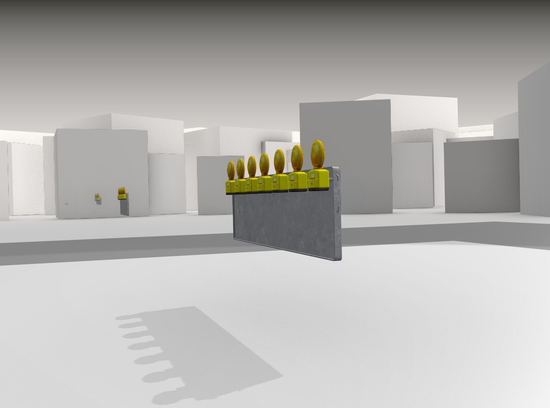 Construction Barrier 4 with warning lights 600-38 500x2000mm Low-poly 3D model_33