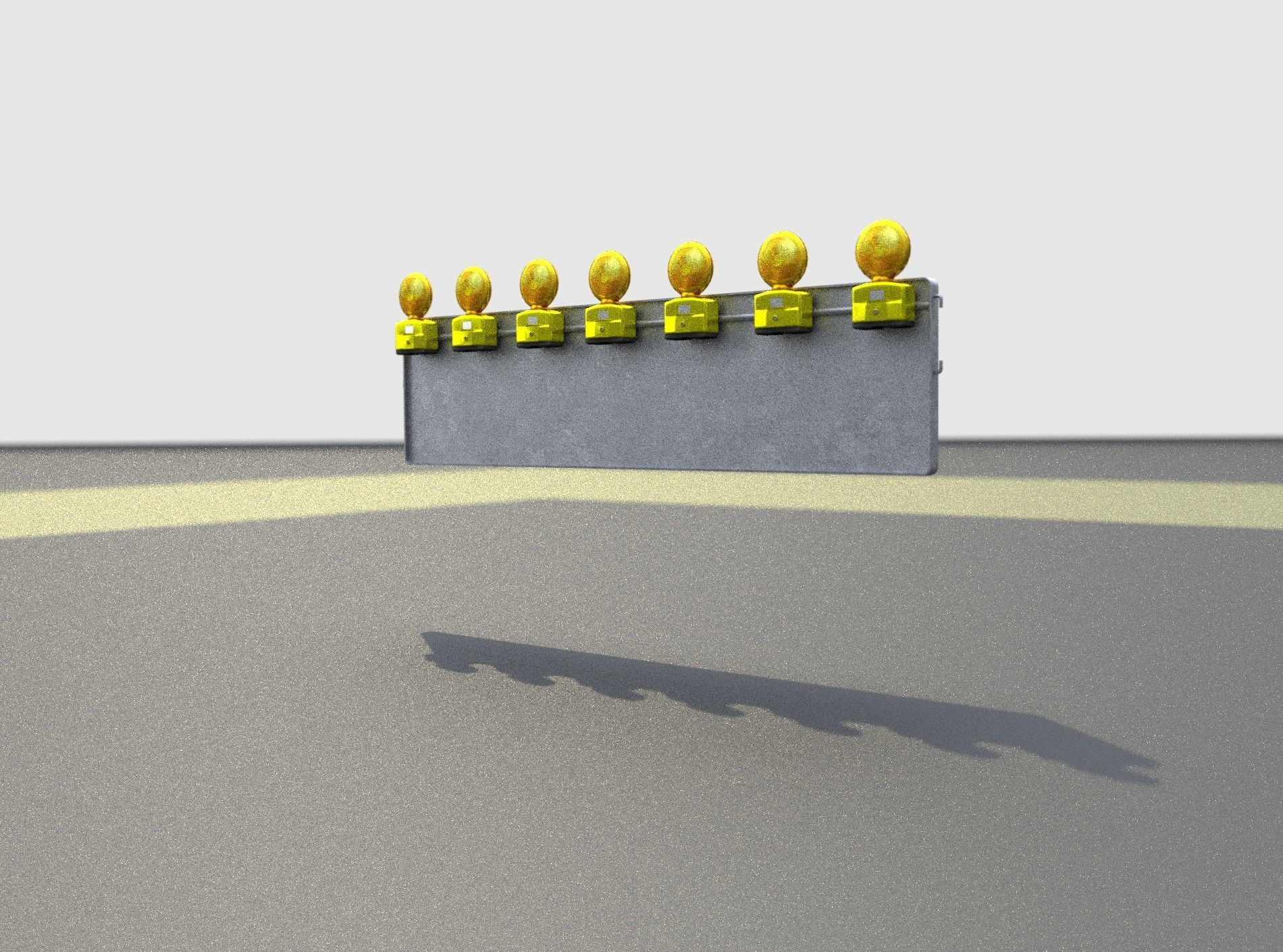 Construction Barrier 4 with warning lights 600-38 500x2000mm Low-poly 3D model_30