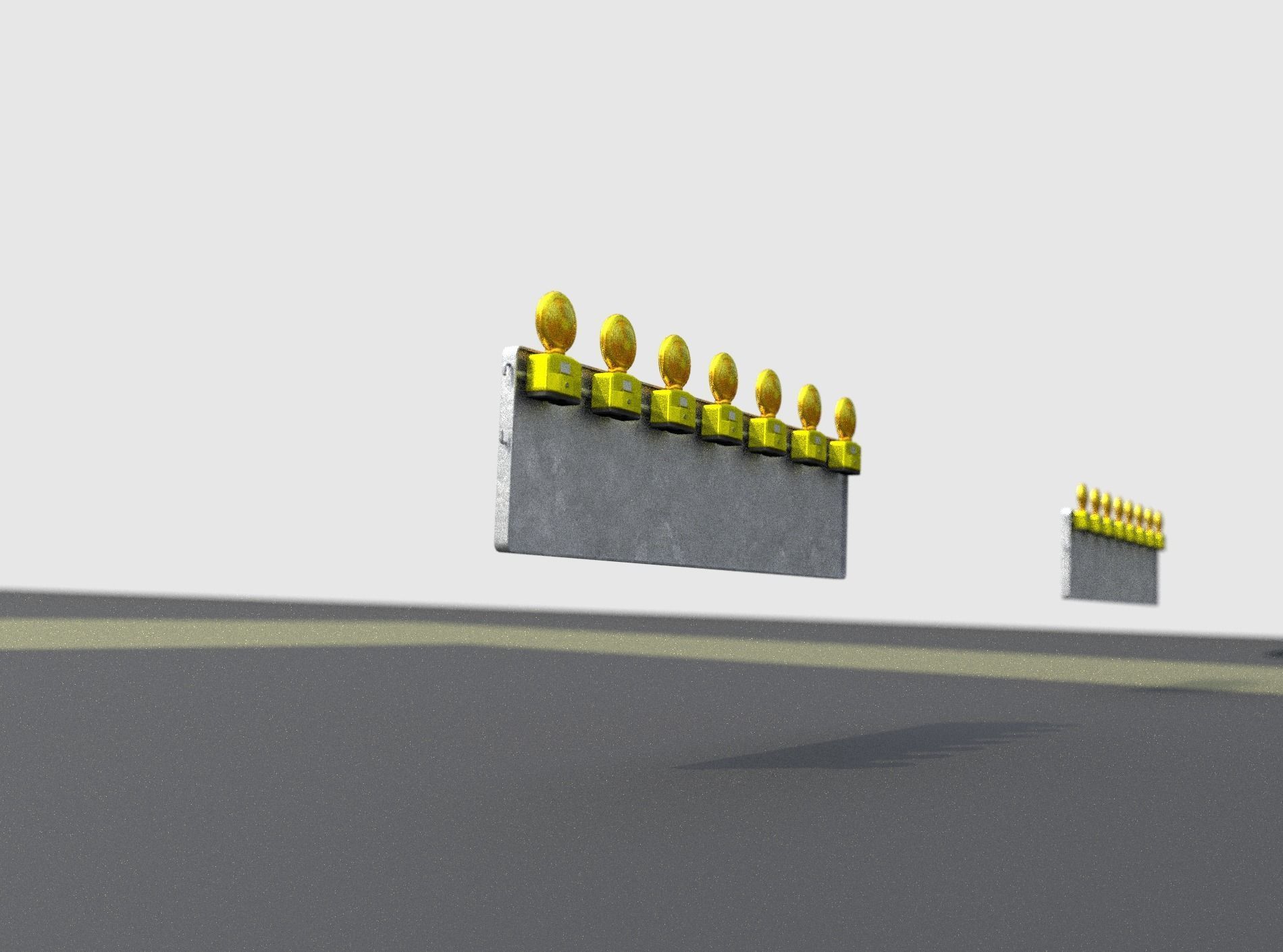 Construction Barrier 4 with warning lights 600-38 500x2000mm Low-poly 3D model_18