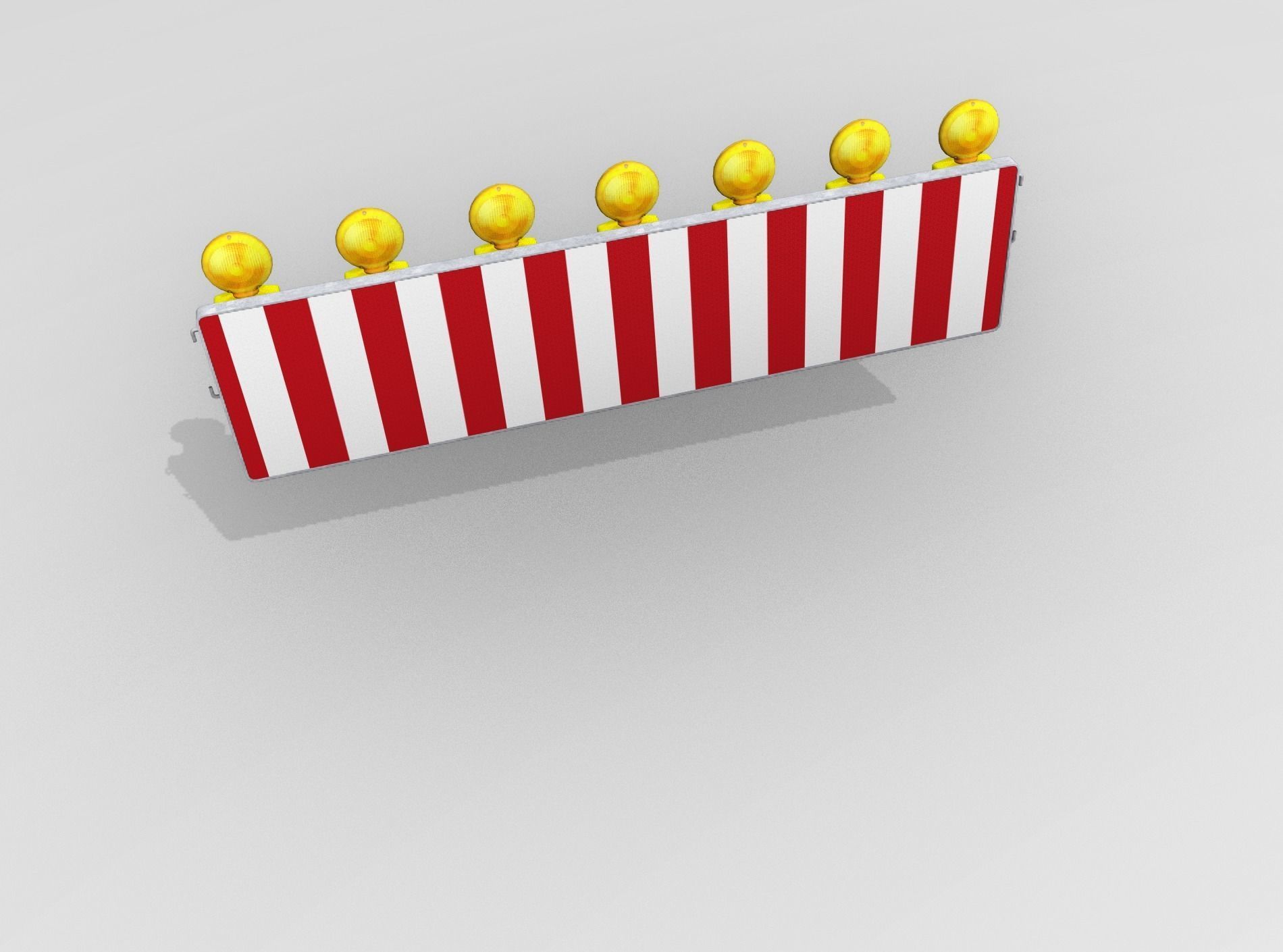 Construction Barrier 4 with warning lights 600-38 500x2000mm Low-poly 3D model_45