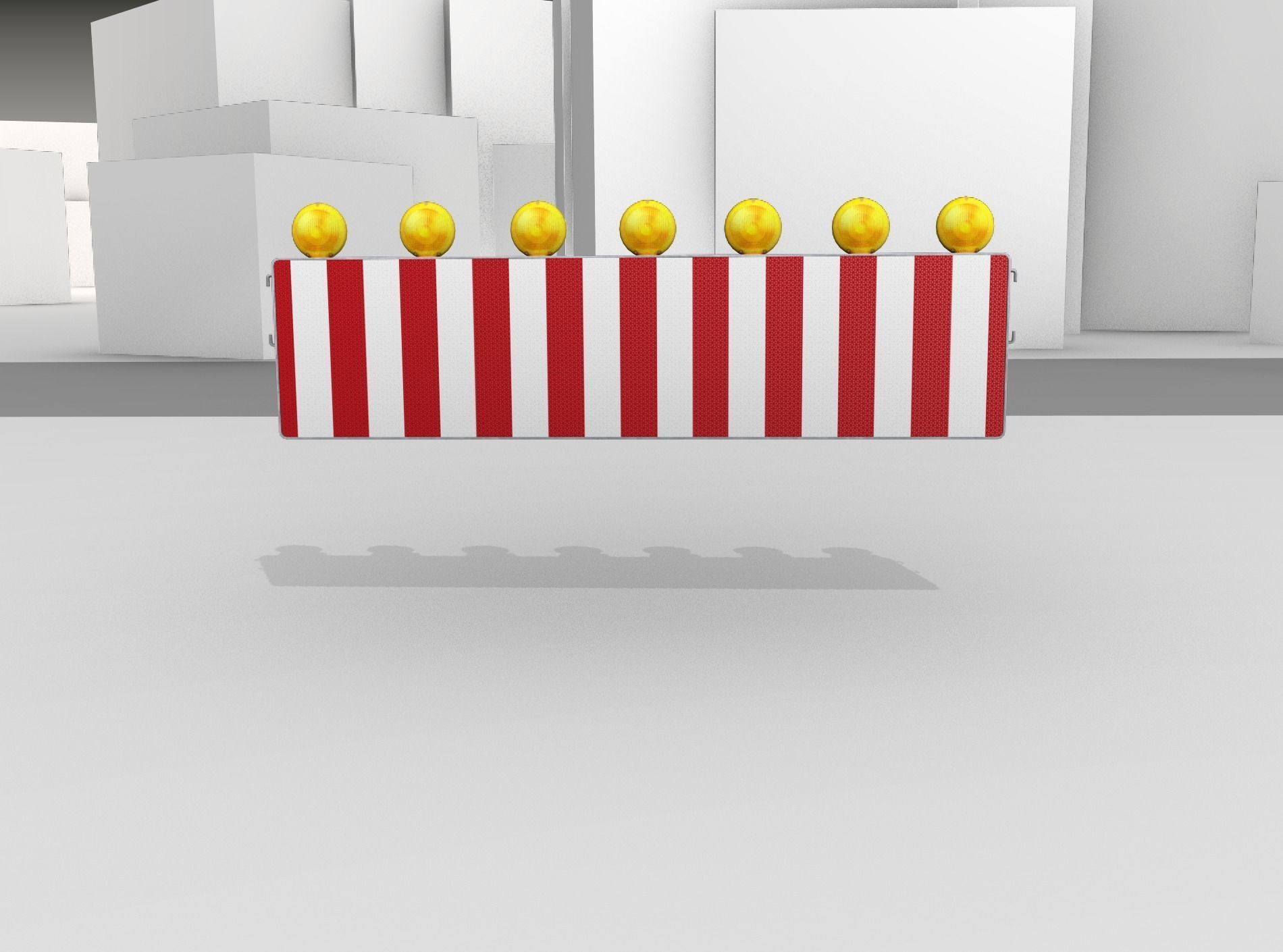 Construction Barrier 4 with warning lights 600-38 500x2000mm Low-poly 3D model_4