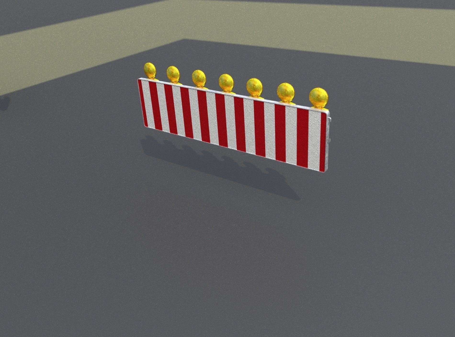 Construction Barrier 4 with warning lights 600-38 500x2000mm Low-poly 3D model_8