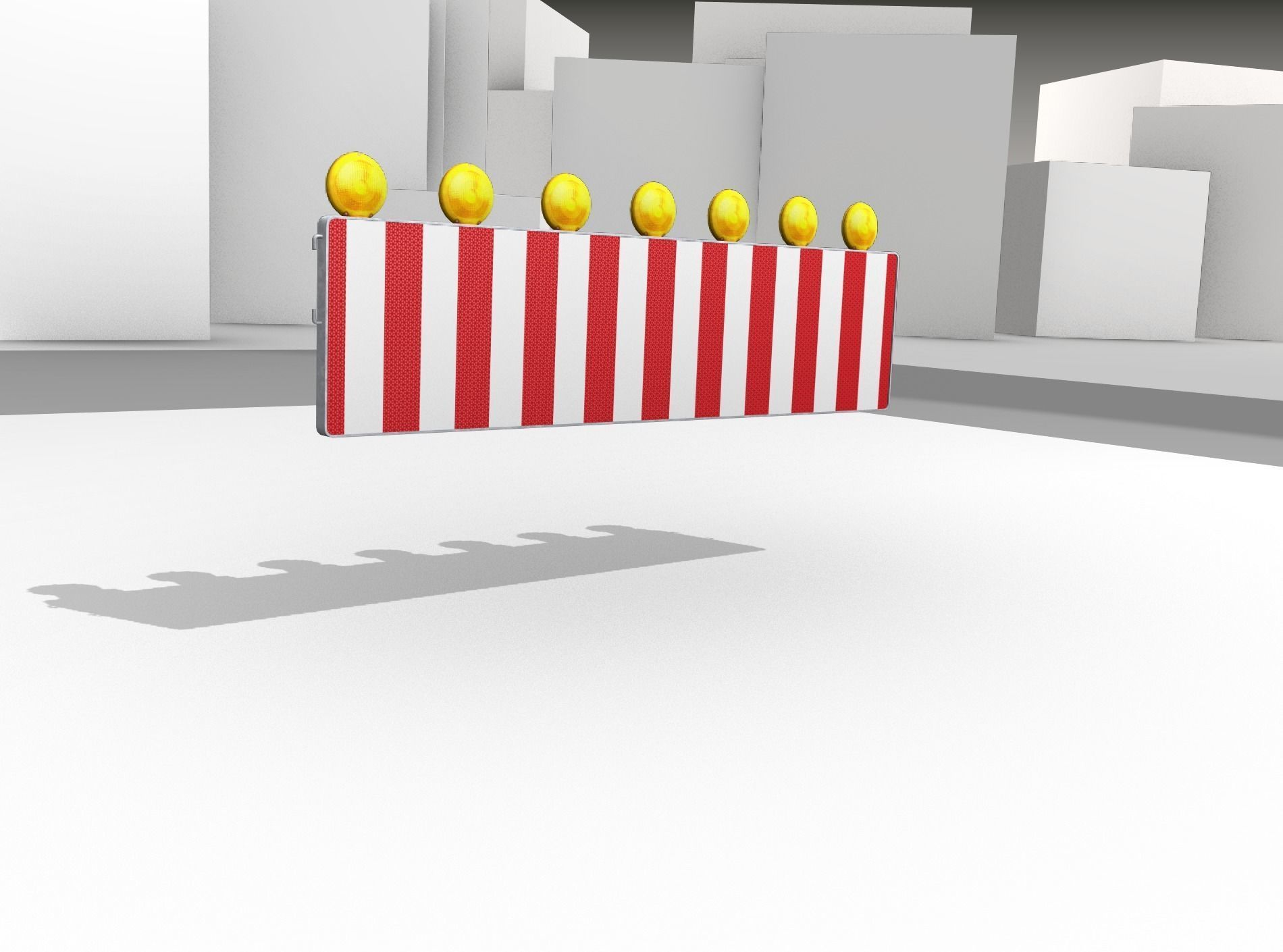 Construction Barrier 4 with warning lights 600-38 500x2000mm Low-poly 3D model_43