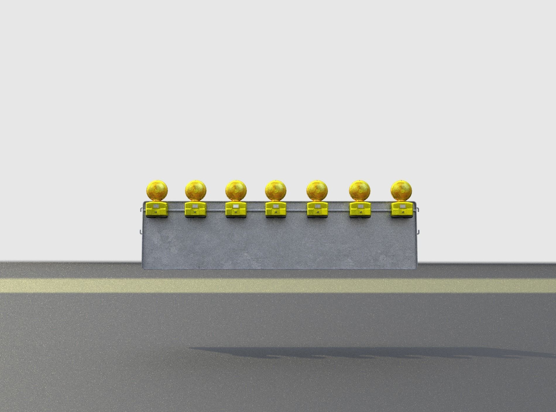 Construction Barrier 4 with warning lights 600-38 500x2000mm Low-poly 3D model_26