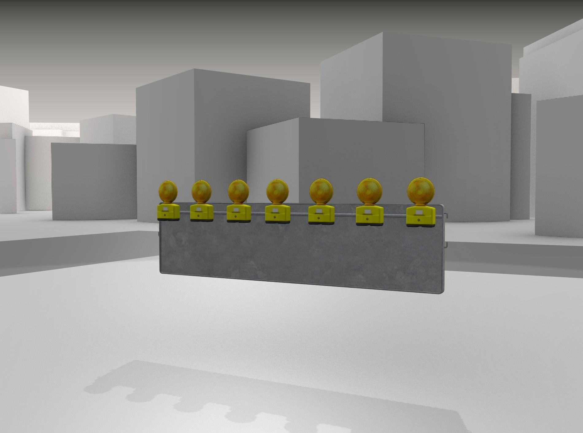 Construction Barrier 4 with warning lights 600-38 500x2000mm Low-poly 3D model_29