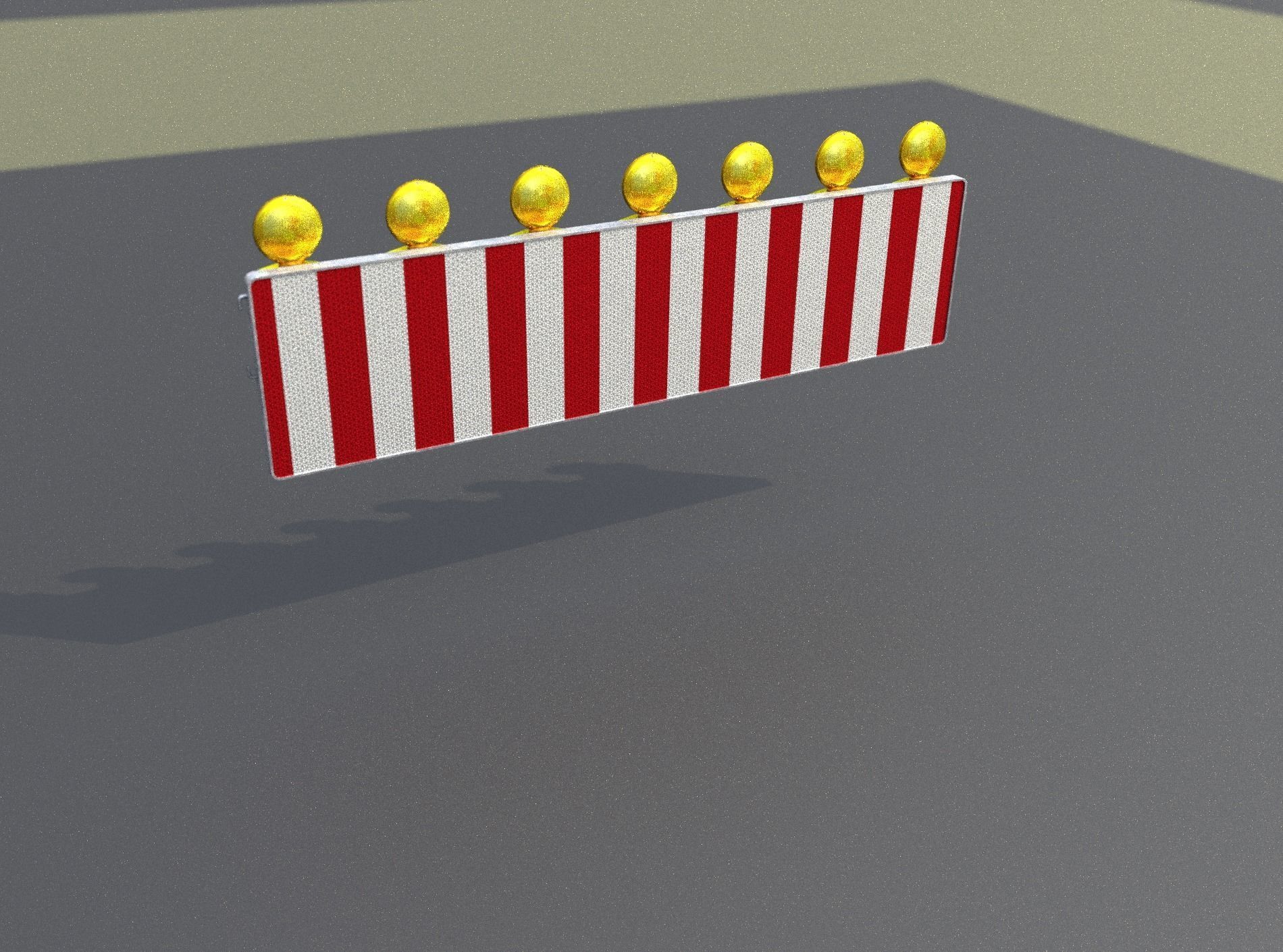 Construction Barrier 4 with warning lights 600-38 500x2000mm Low-poly 3D model_44