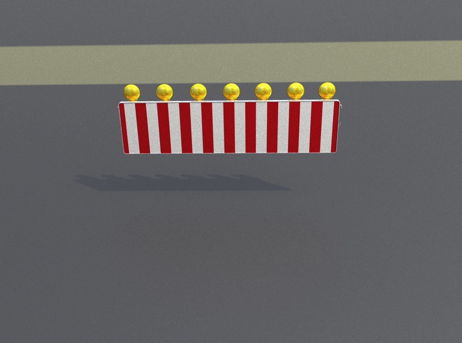 Construction Barrier 4 with warning lights 600-38 500x2000mm Low-poly 3D model_50