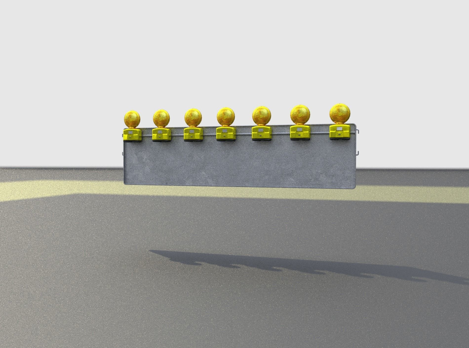 Construction Barrier 4 with warning lights 600-38 500x2000mm Low-poly 3D model_28