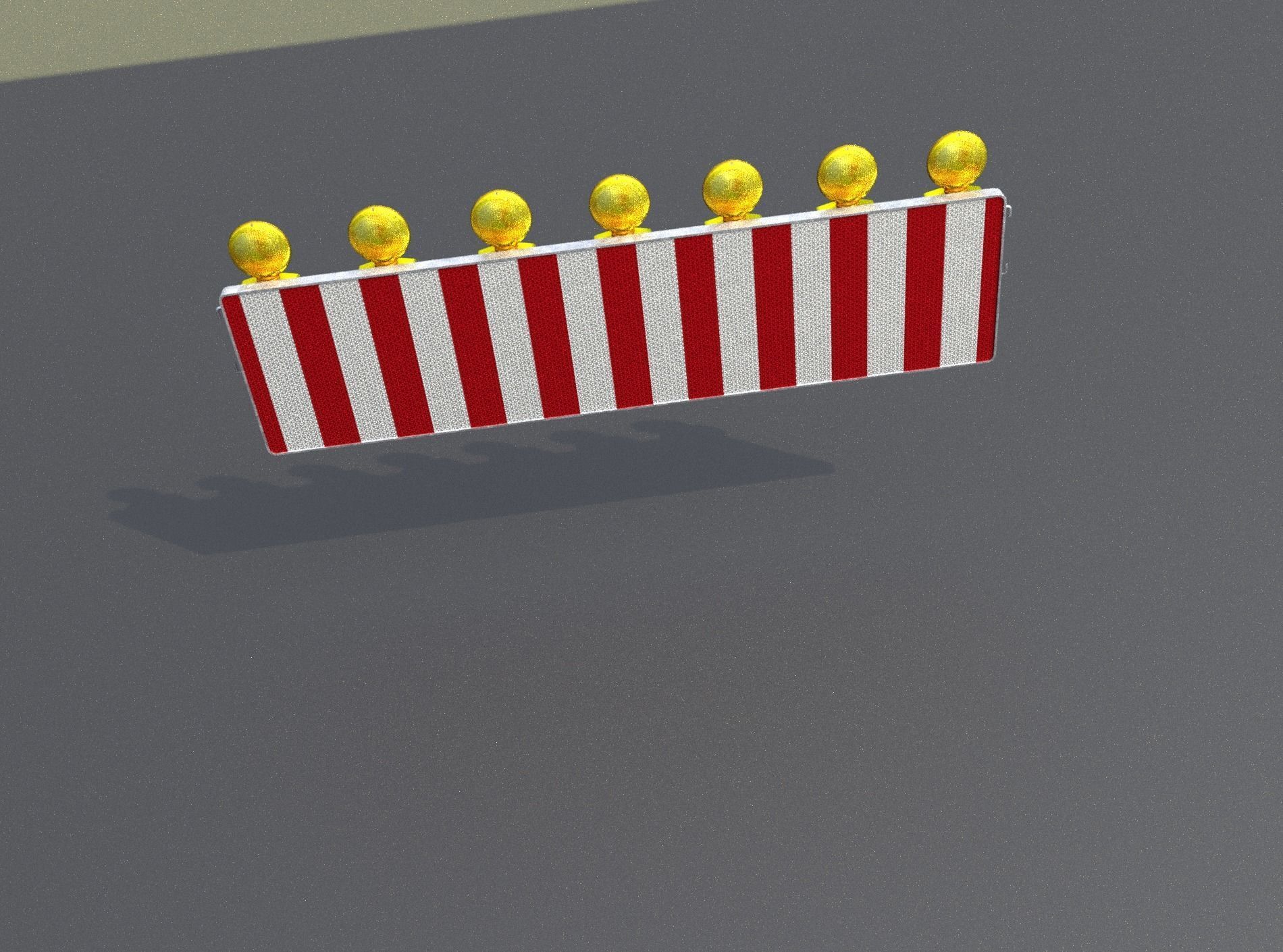 Construction Barrier 4 with warning lights 600-38 500x2000mm Low-poly 3D model_46