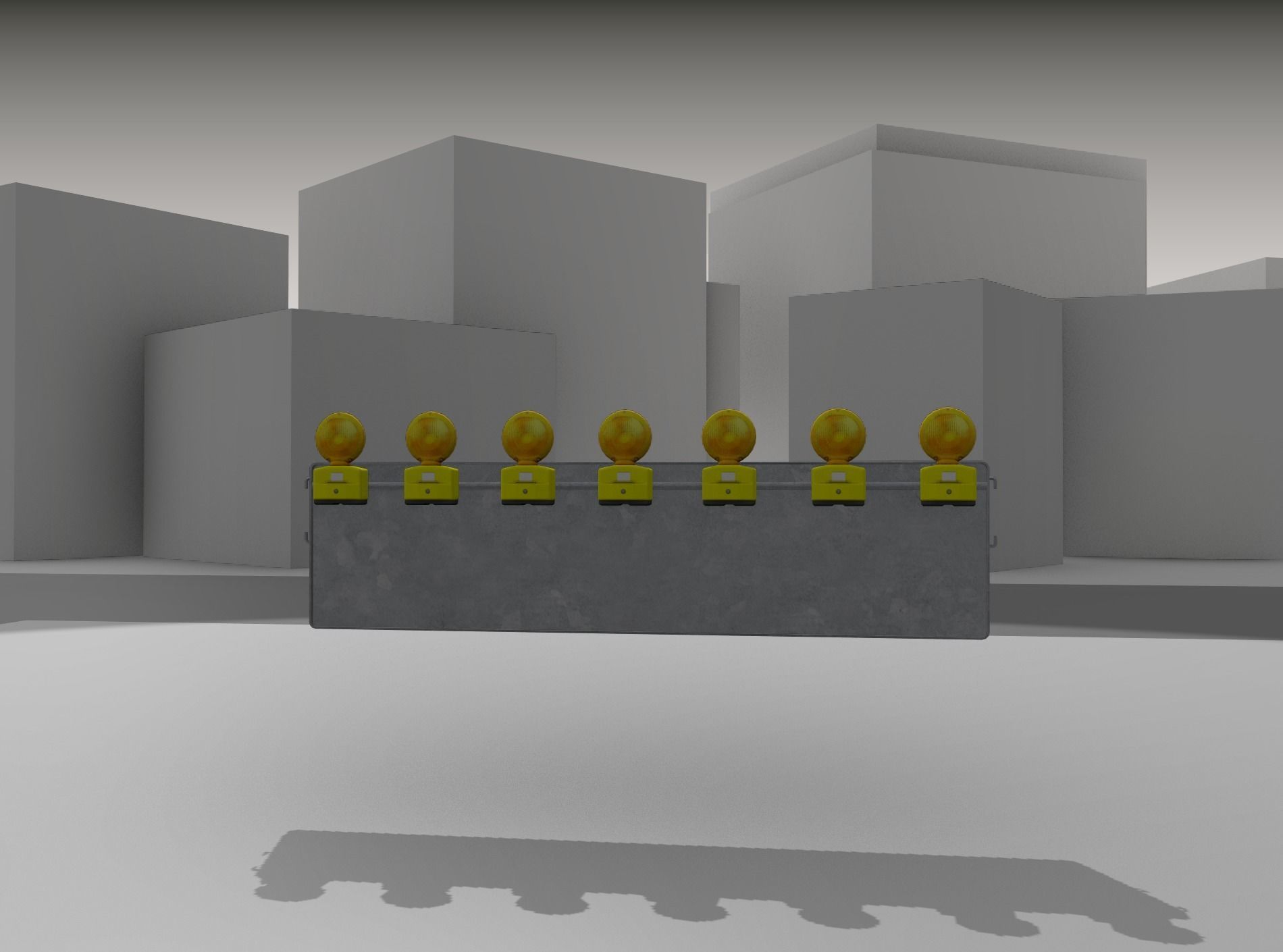 Construction Barrier 4 with warning lights 600-38 500x2000mm Low-poly 3D model_27