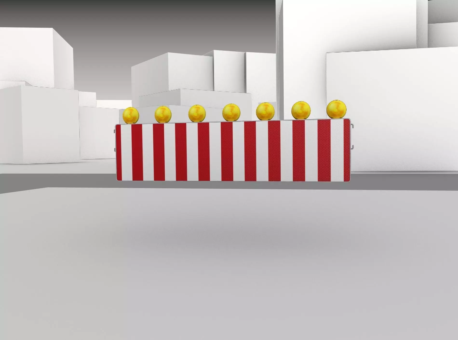 Construction Barrier 4 with warning lights 600-38 500x2000mm Low-poly 3D model_0