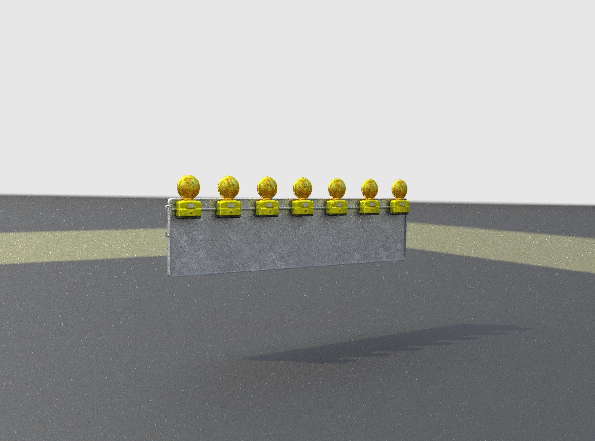 Construction Barrier 4 with warning lights 600-38 500x2000mm Low-poly 3D model_22