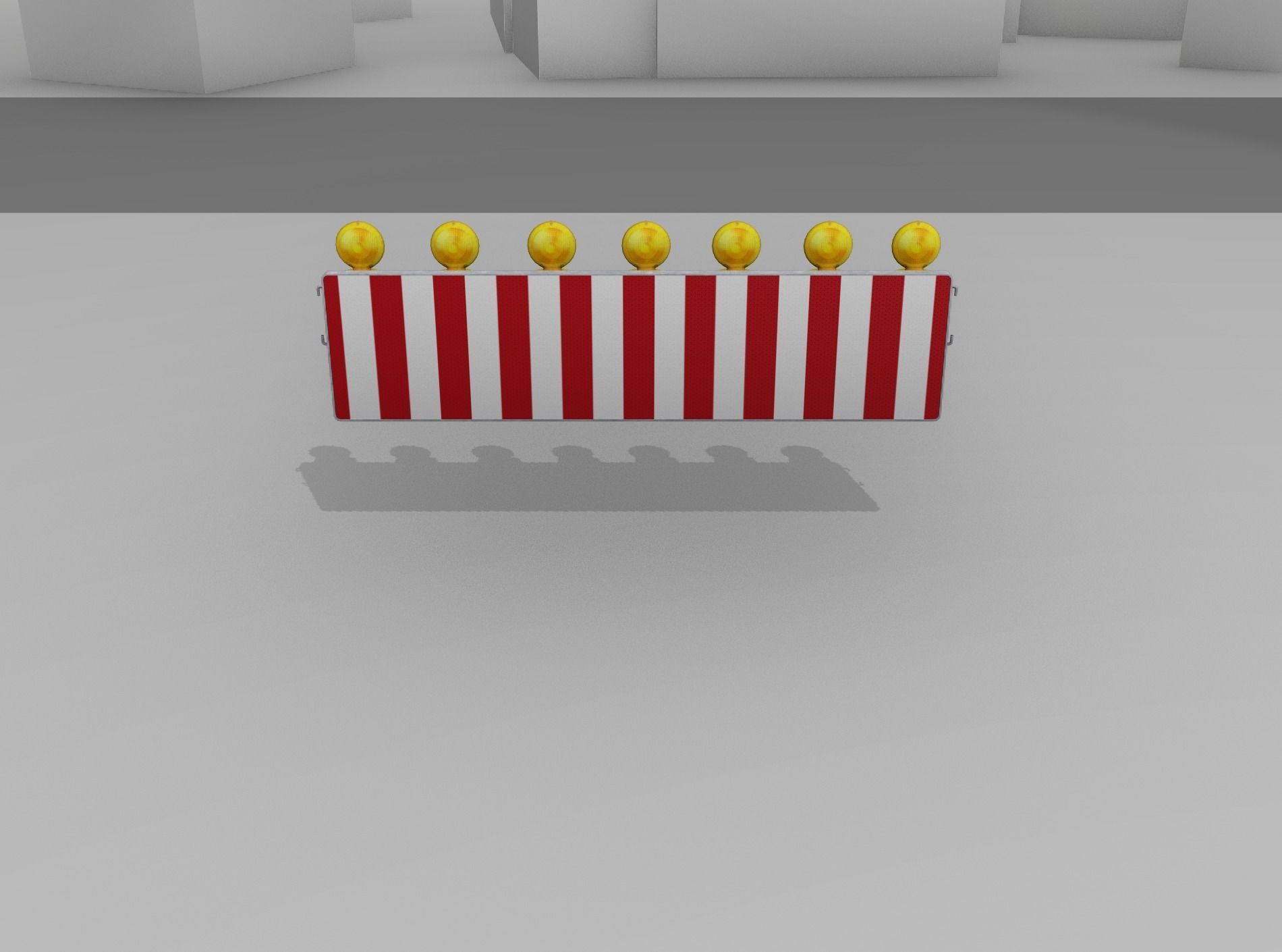 Construction Barrier 4 with warning lights 600-38 500x2000mm Low-poly 3D model_2