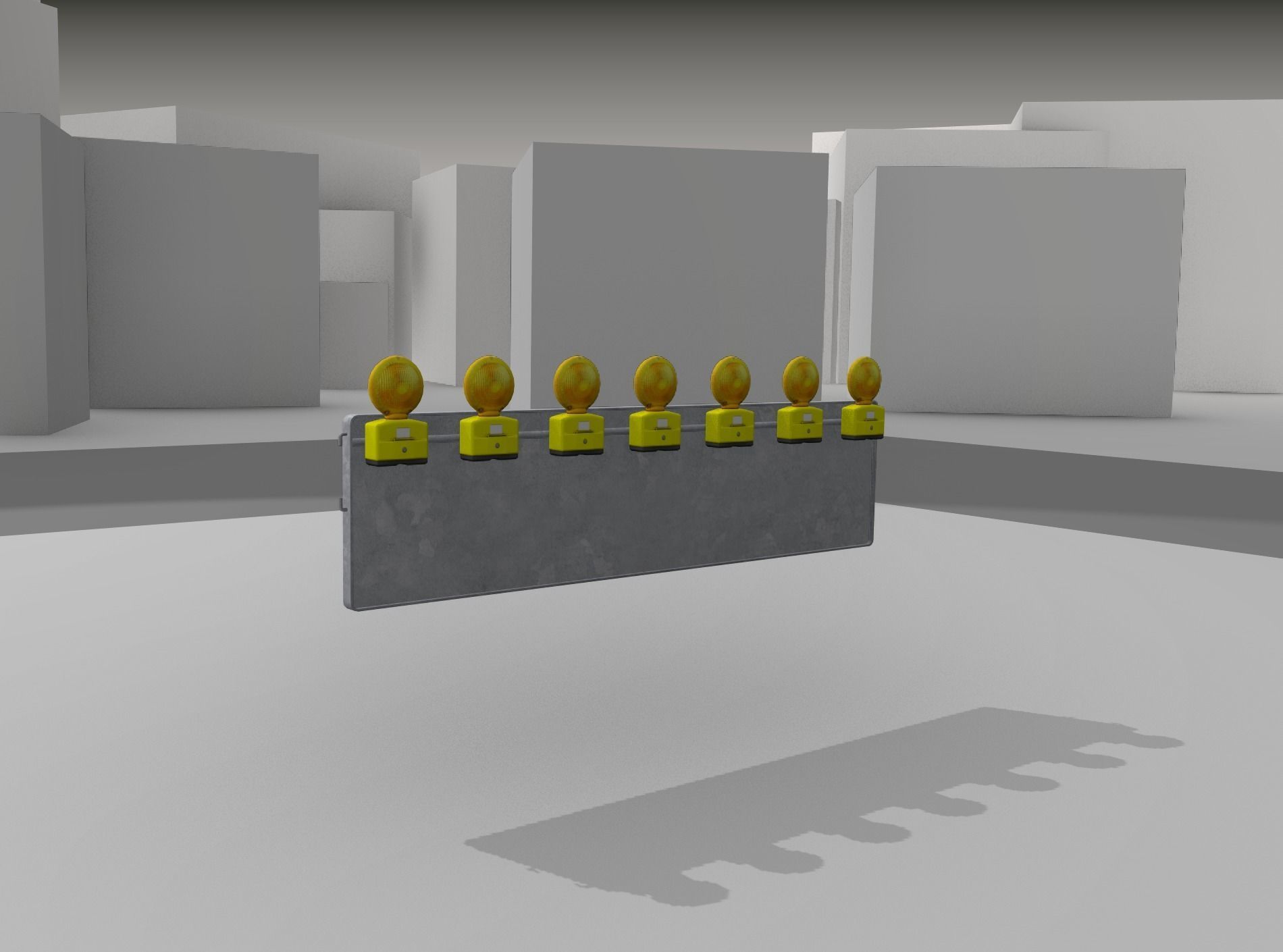 Construction Barrier 4 with warning lights 600-38 500x2000mm Low-poly 3D model_21