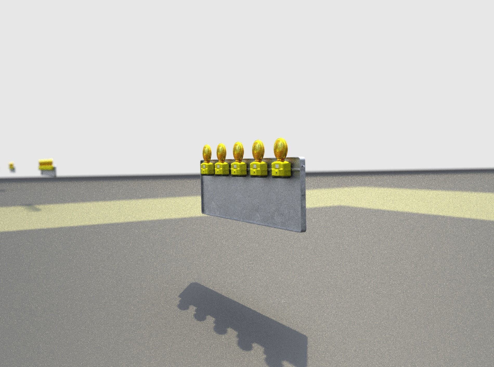 Construction Barrier 4 with warning lights 600-37 500x1600mm Low-poly 3D model_32