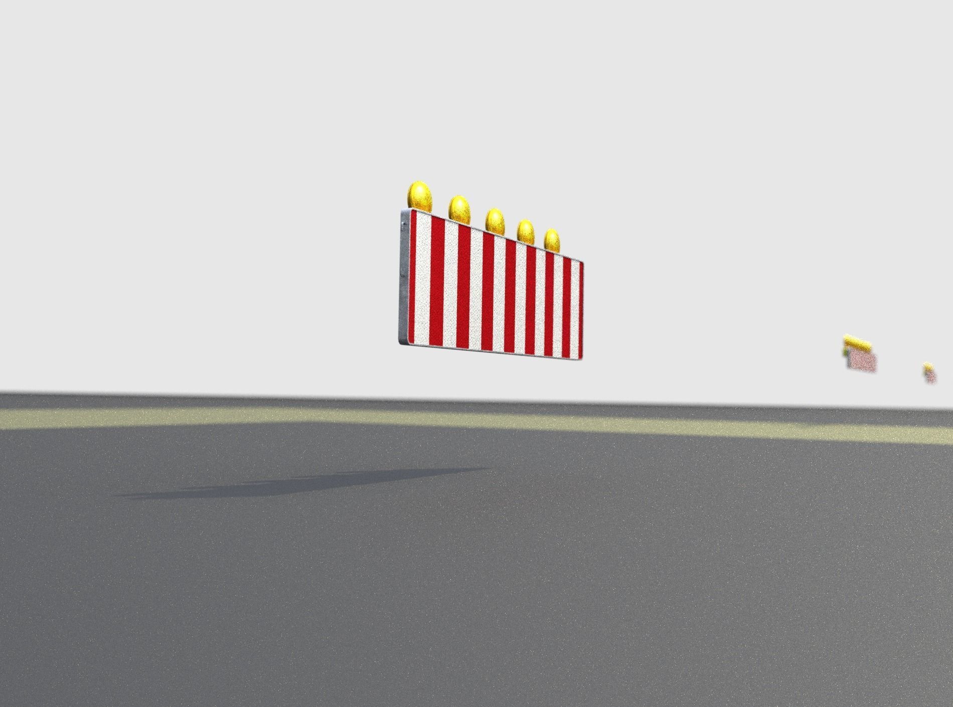 Construction Barrier 4 with warning lights 600-37 500x1600mm Low-poly 3D model_40