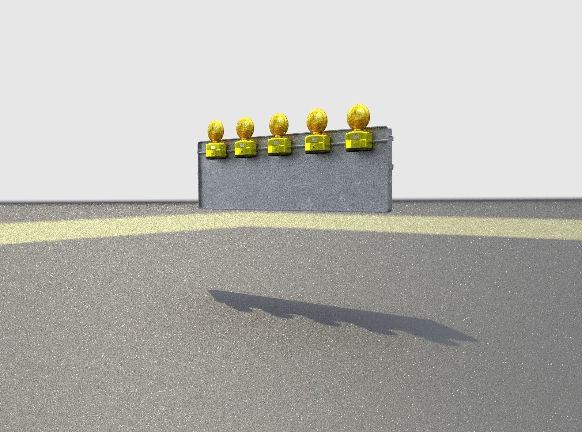 Construction Barrier 4 with warning lights 600-37 500x1600mm Low-poly 3D model_30