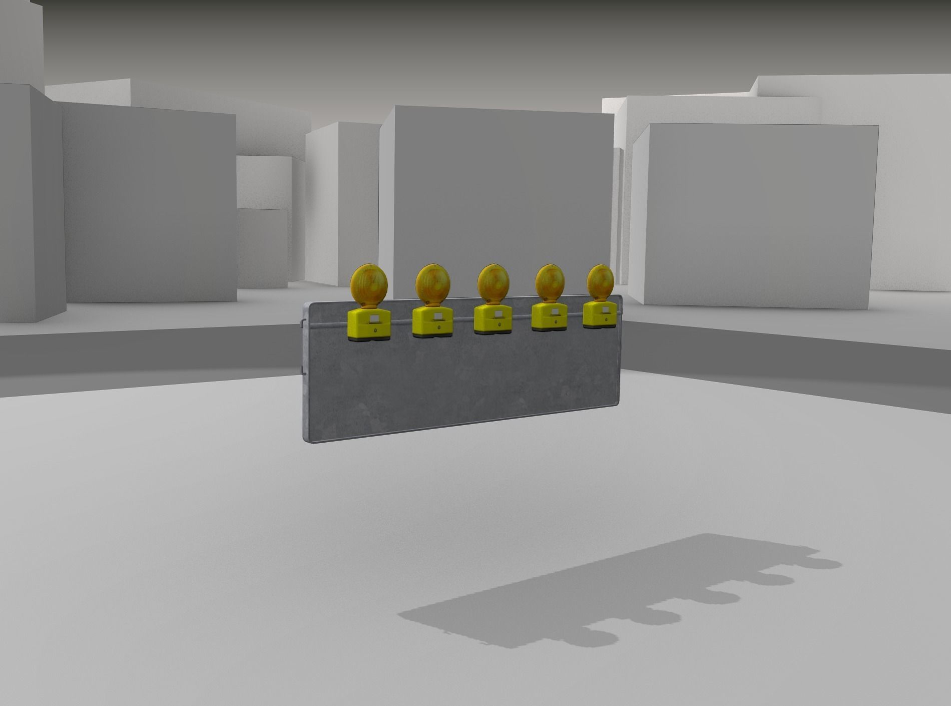 Construction Barrier 4 with warning lights 600-37 500x1600mm Low-poly 3D model_21