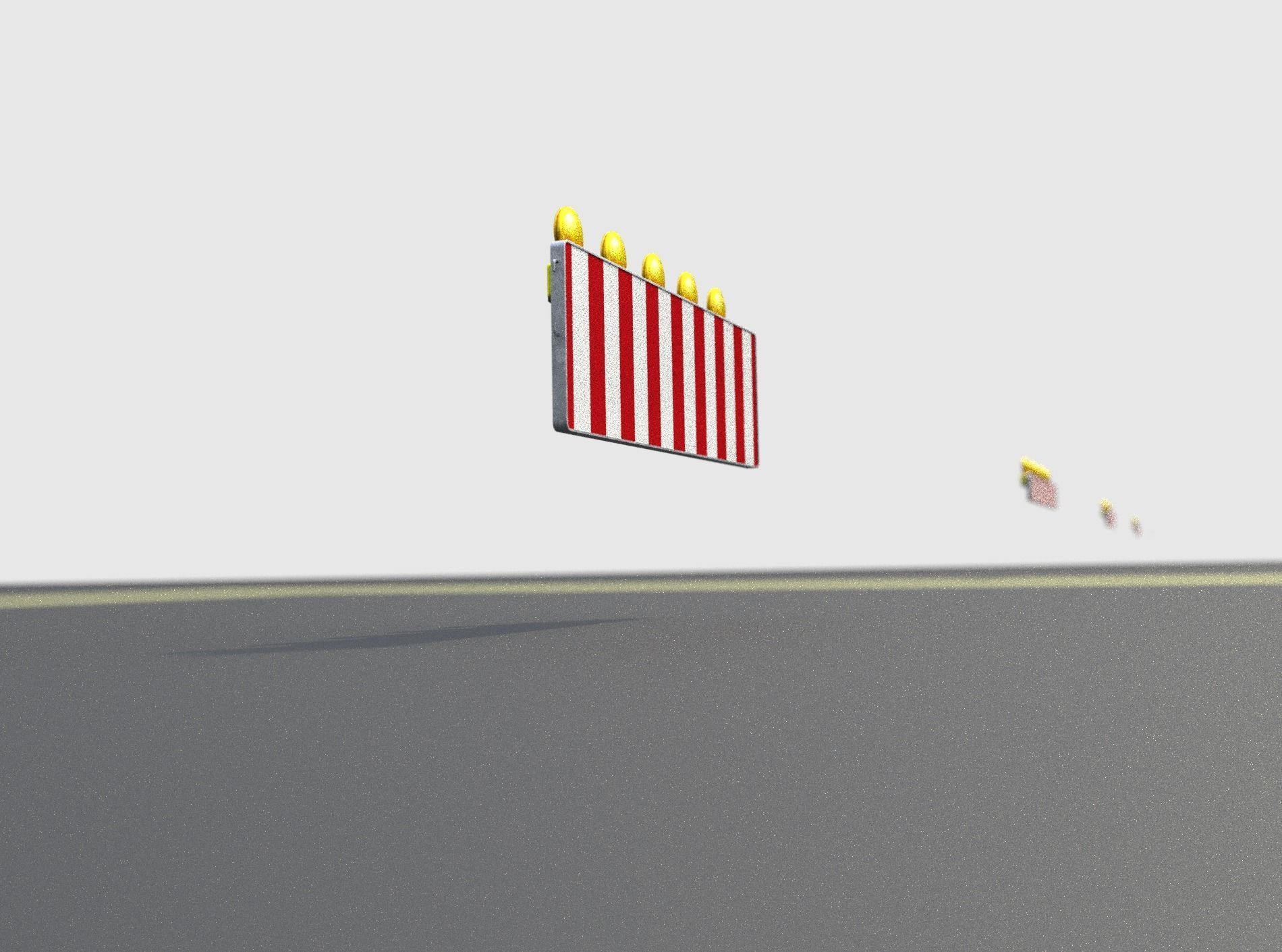 Construction Barrier 4 with warning lights 600-37 500x1600mm Low-poly 3D model_38