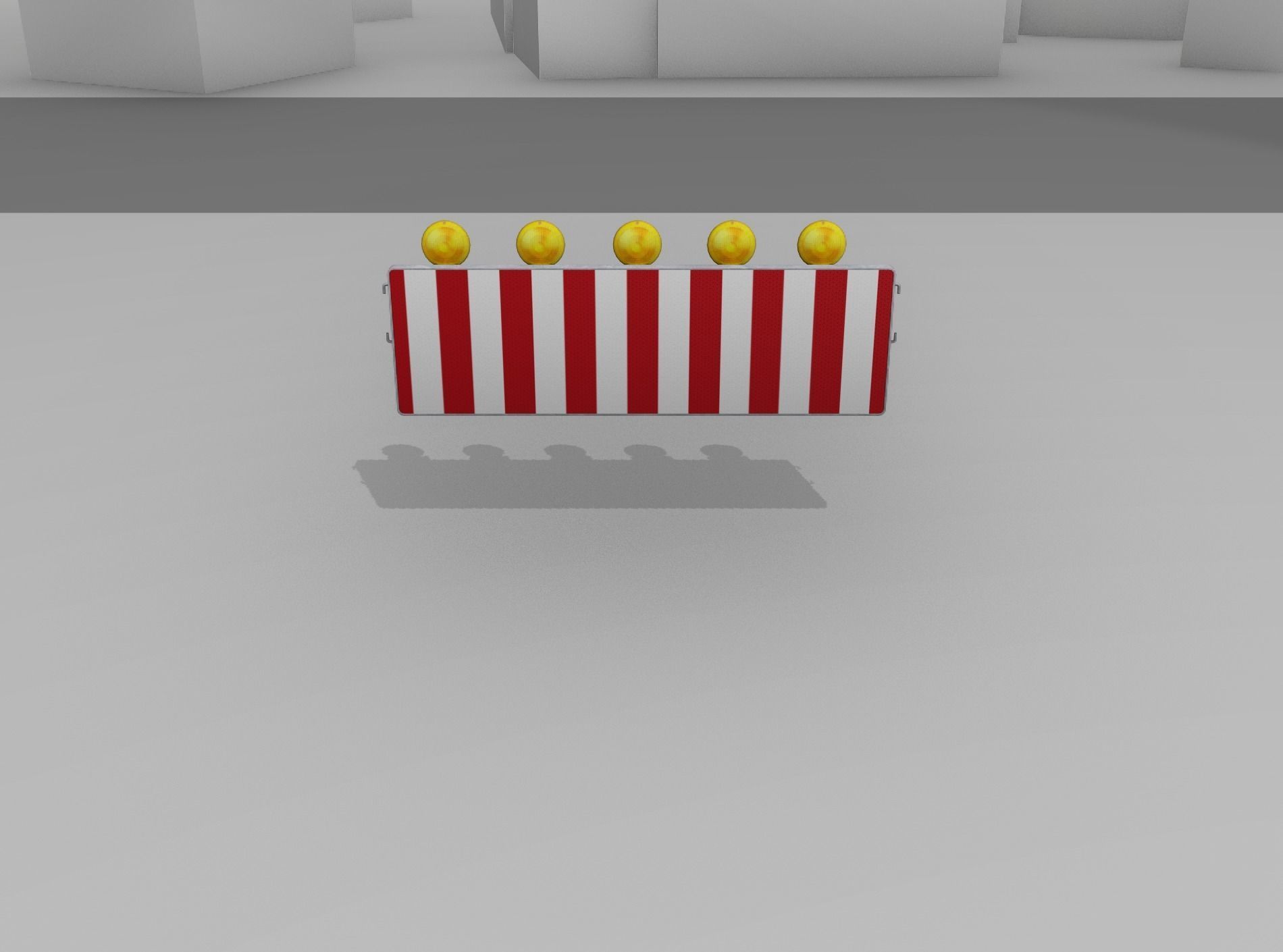 Construction Barrier 4 with warning lights 600-37 500x1600mm Low-poly 3D model_2