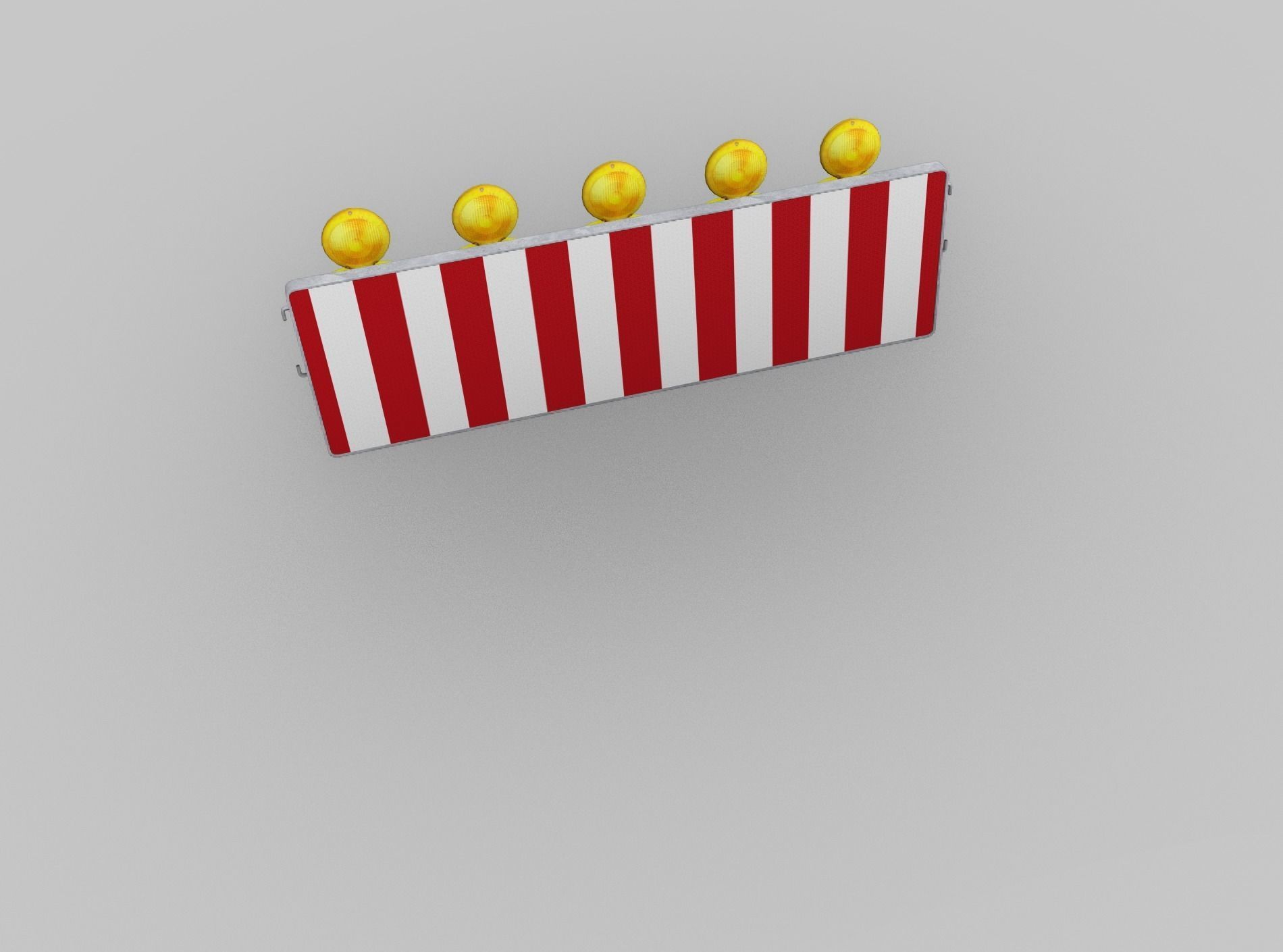 Construction Barrier 4 with warning lights 600-37 500x1600mm Low-poly 3D model_45