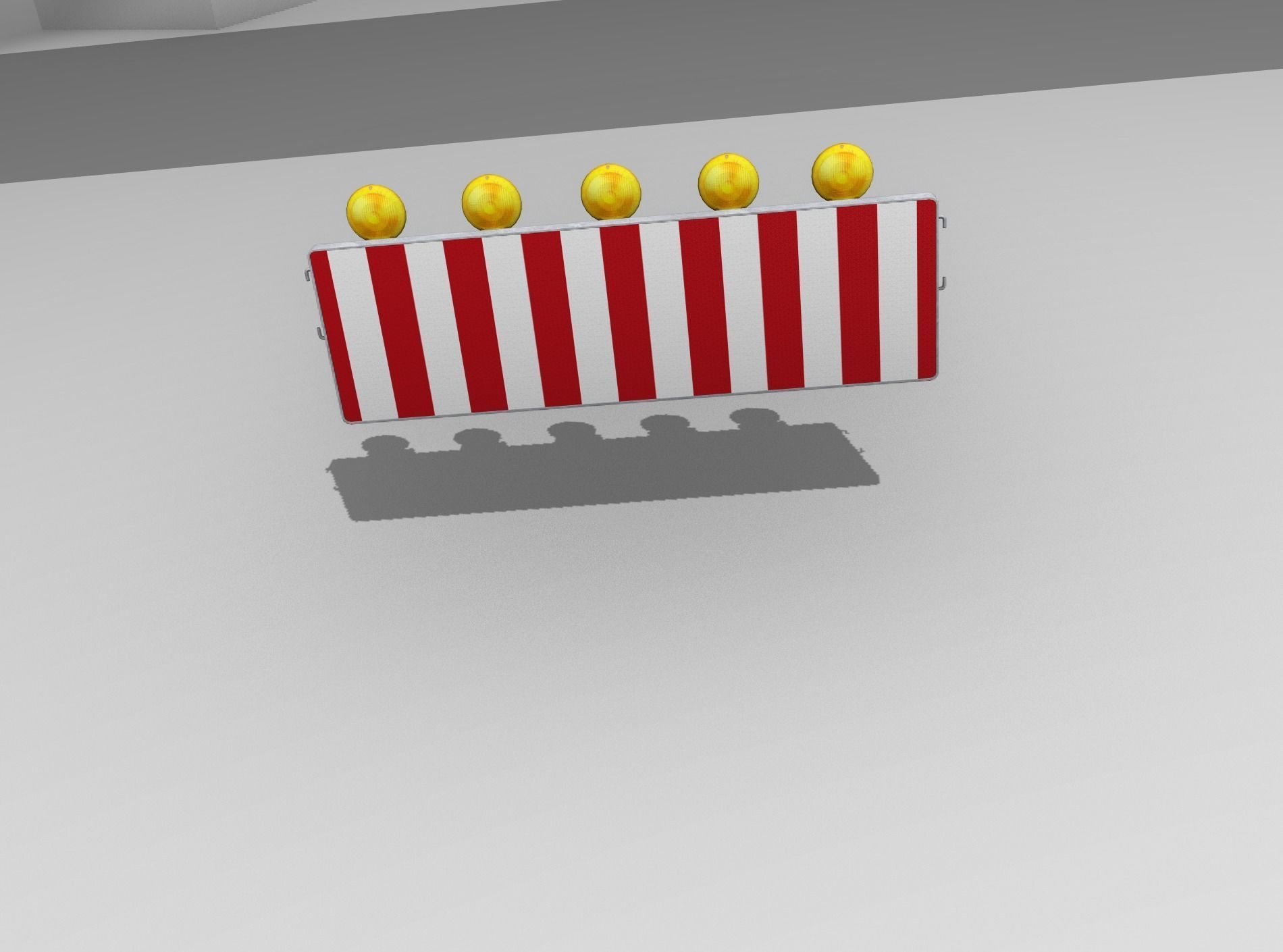 Construction Barrier 4 with warning lights 600-37 500x1600mm Low-poly 3D model_47