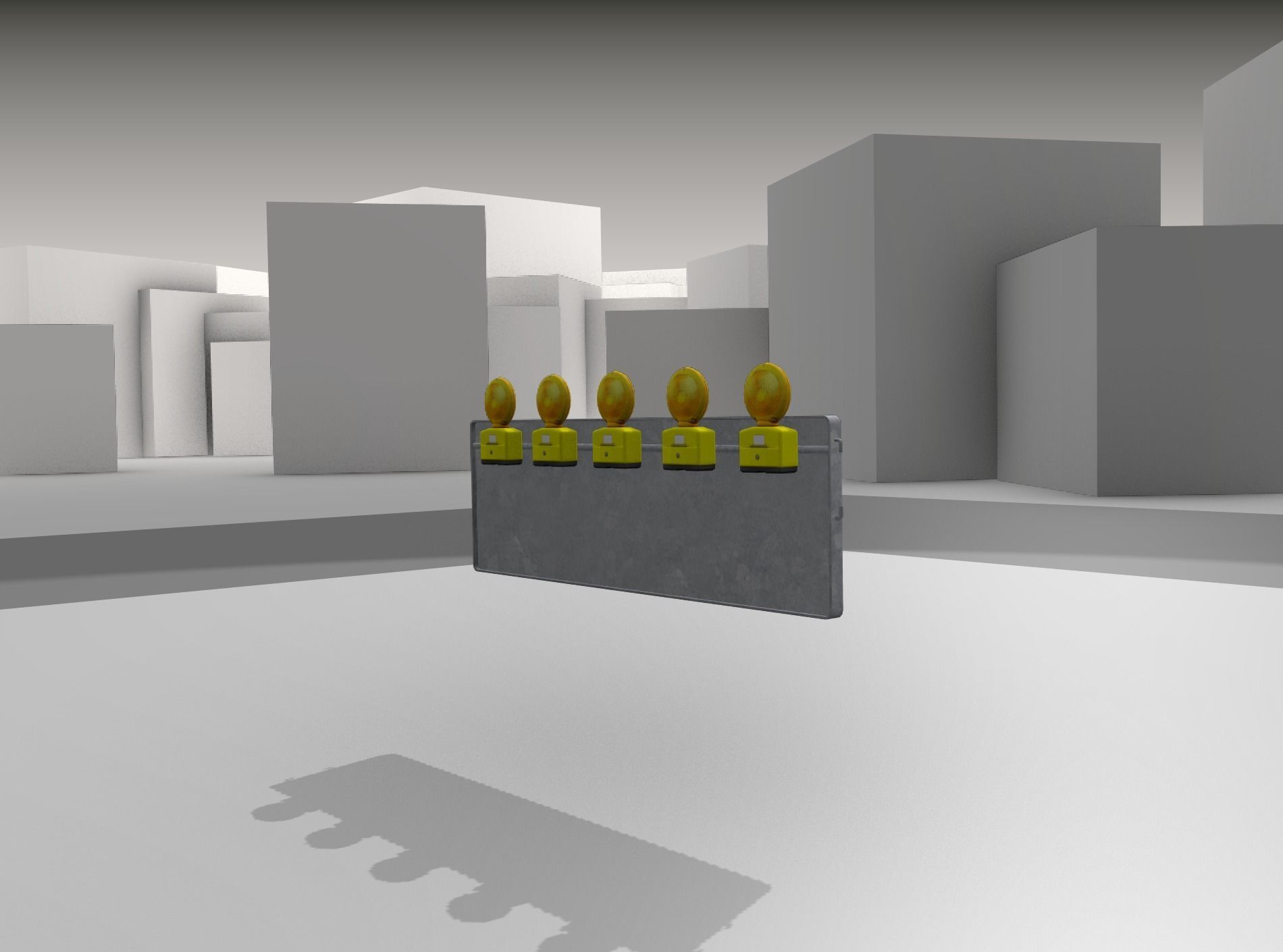 Construction Barrier 4 with warning lights 600-37 500x1600mm Low-poly 3D model_31