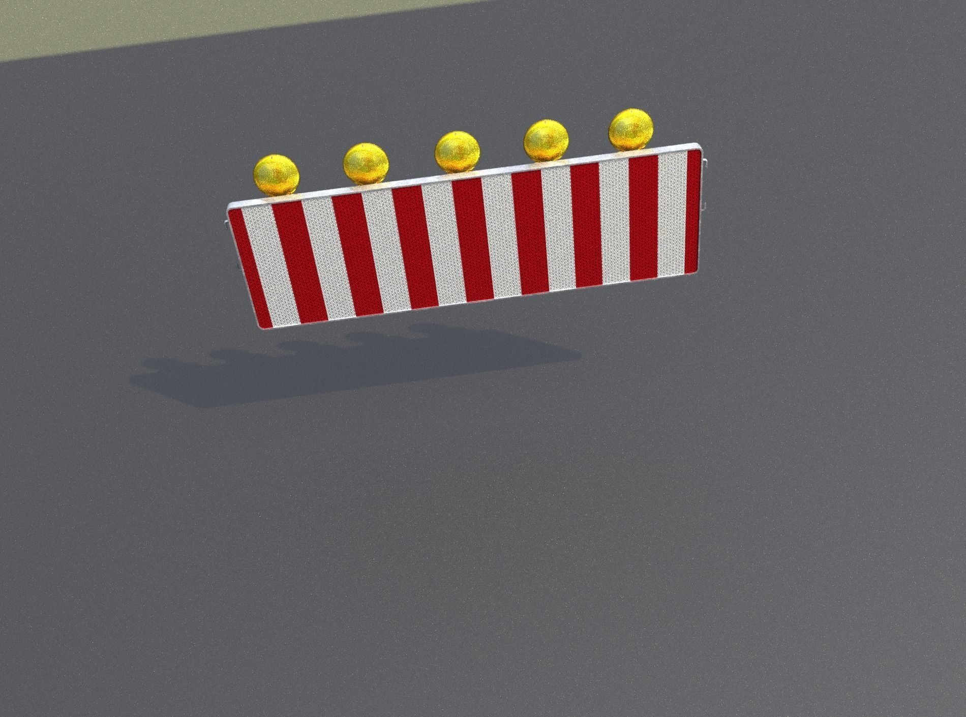 Construction Barrier 4 with warning lights 600-37 500x1600mm Low-poly 3D model_46