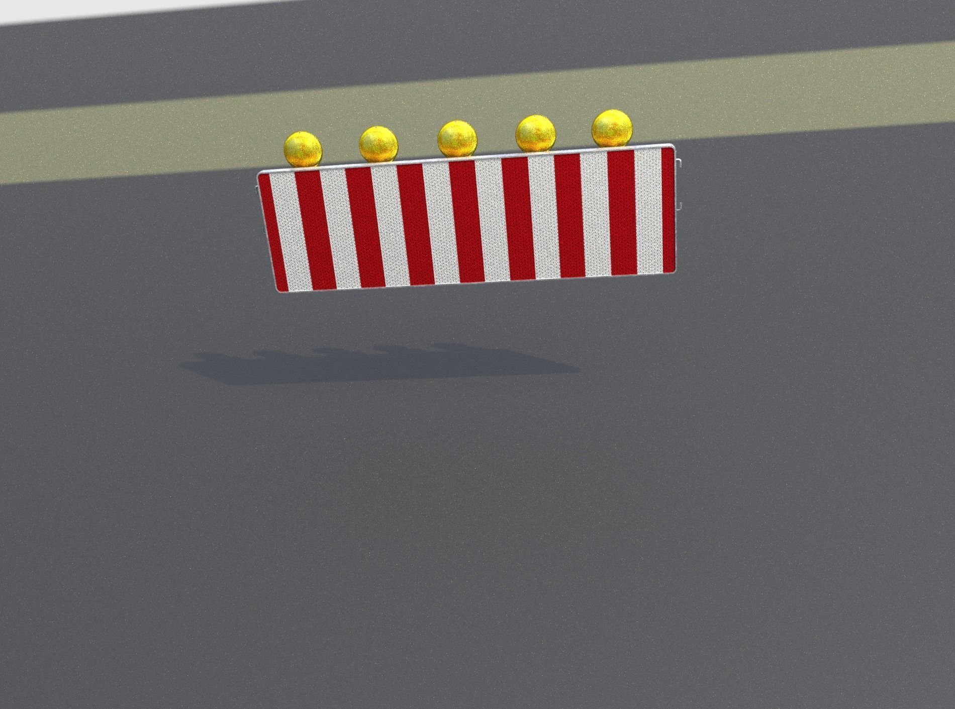 Construction Barrier 4 with warning lights 600-37 500x1600mm Low-poly 3D model_48