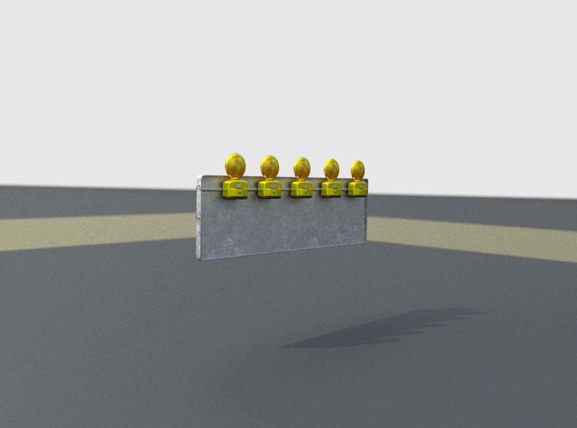Construction Barrier 4 with warning lights 600-37 500x1600mm Low-poly 3D model_20
