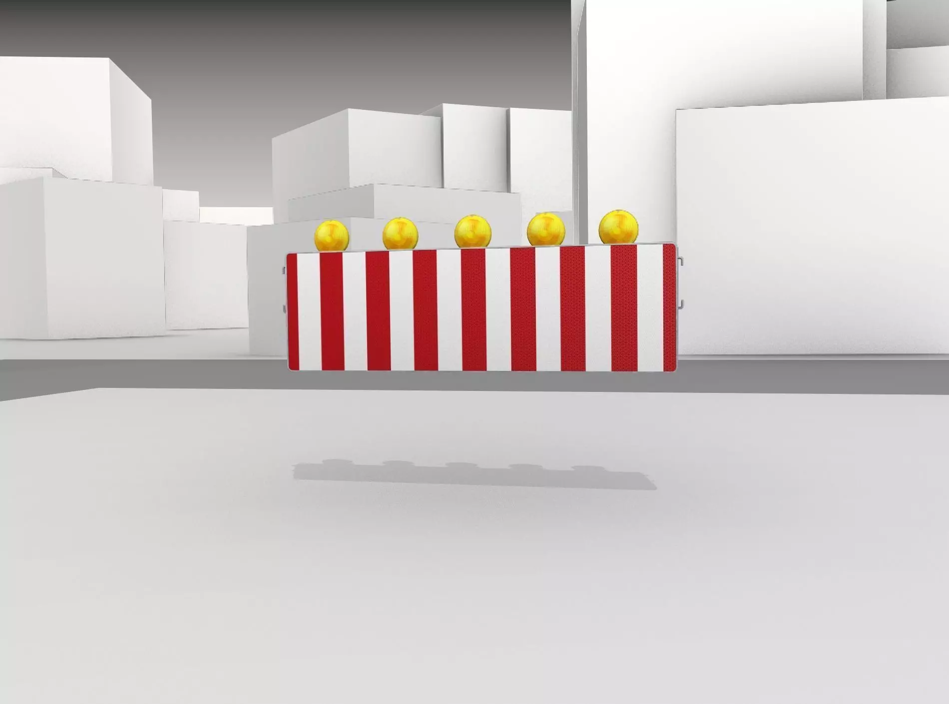 Construction Barrier 4 with warning lights 600-37 500x1600mm Low-poly 3D model_0