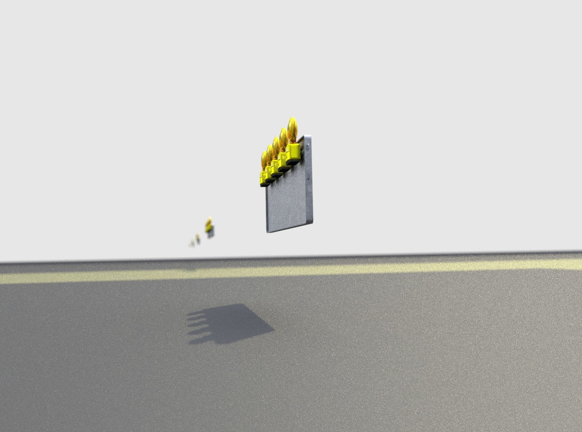 Construction Barrier 4 with warning lights 600-37 500x1600mm Low-poly 3D model_34