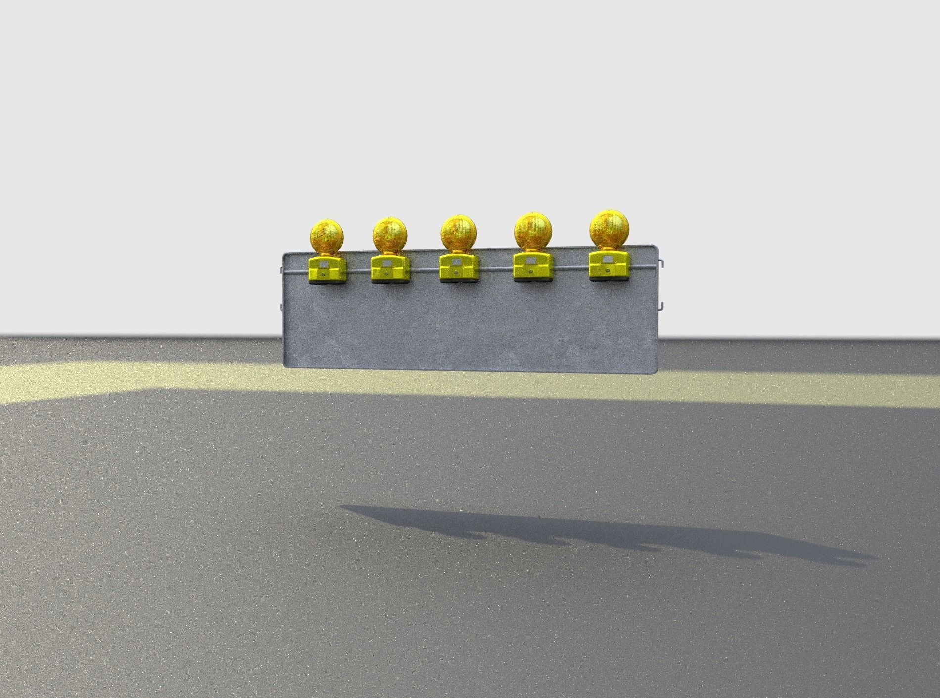 Construction Barrier 4 with warning lights 600-37 500x1600mm Low-poly 3D model_28