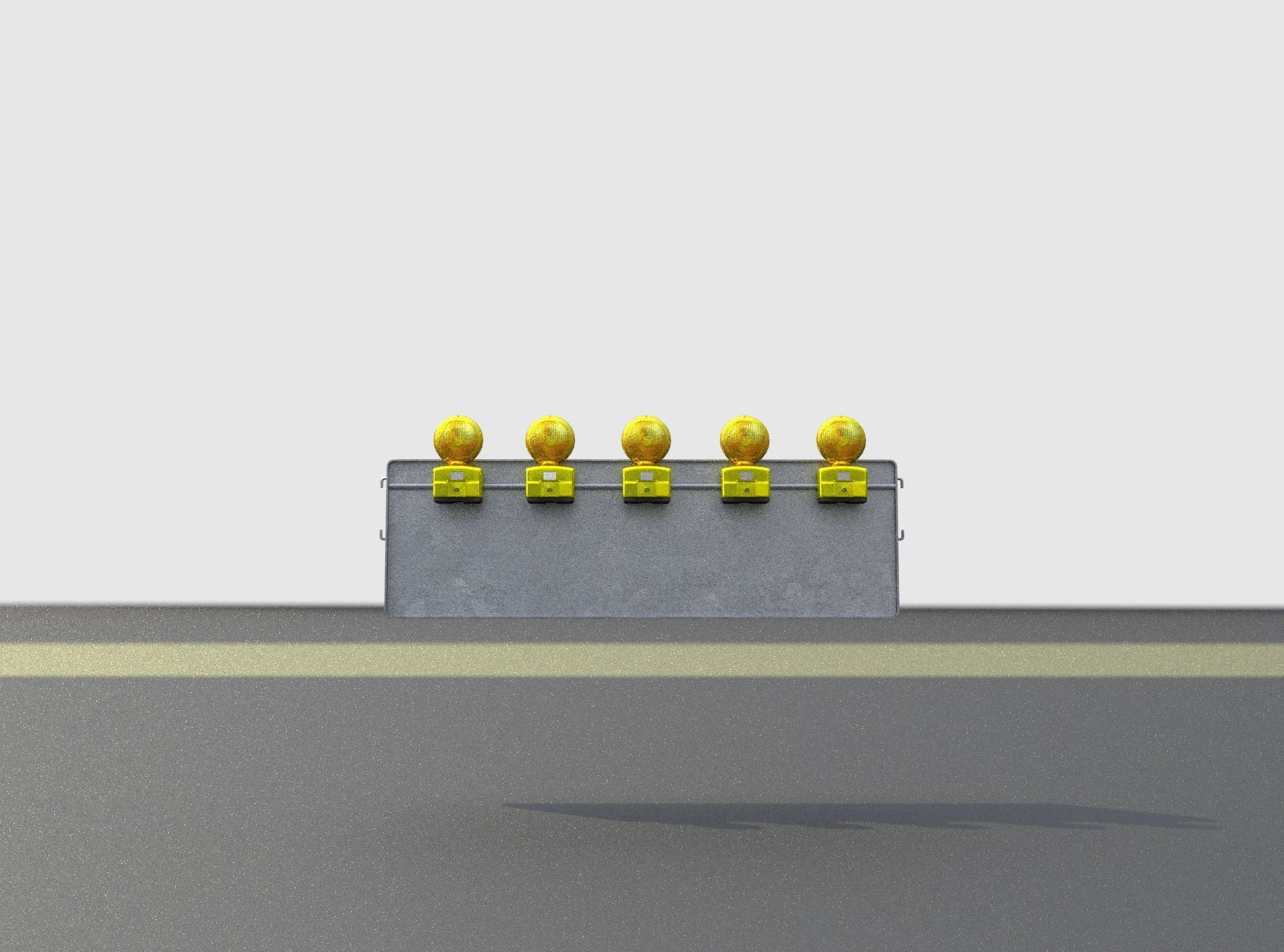 Construction Barrier 4 with warning lights 600-37 500x1600mm Low-poly 3D model_26