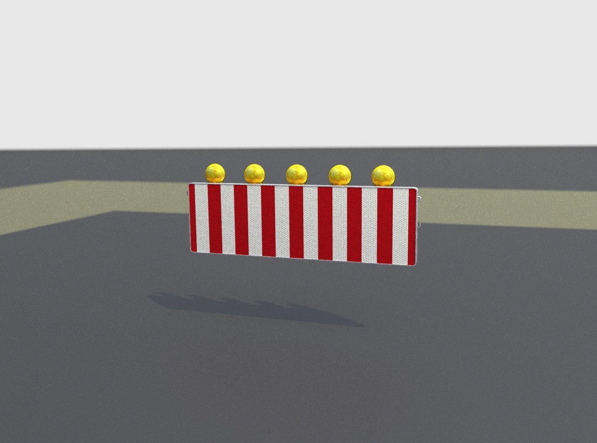 Construction Barrier 4 with warning lights 600-37 500x1600mm Low-poly 3D model_6