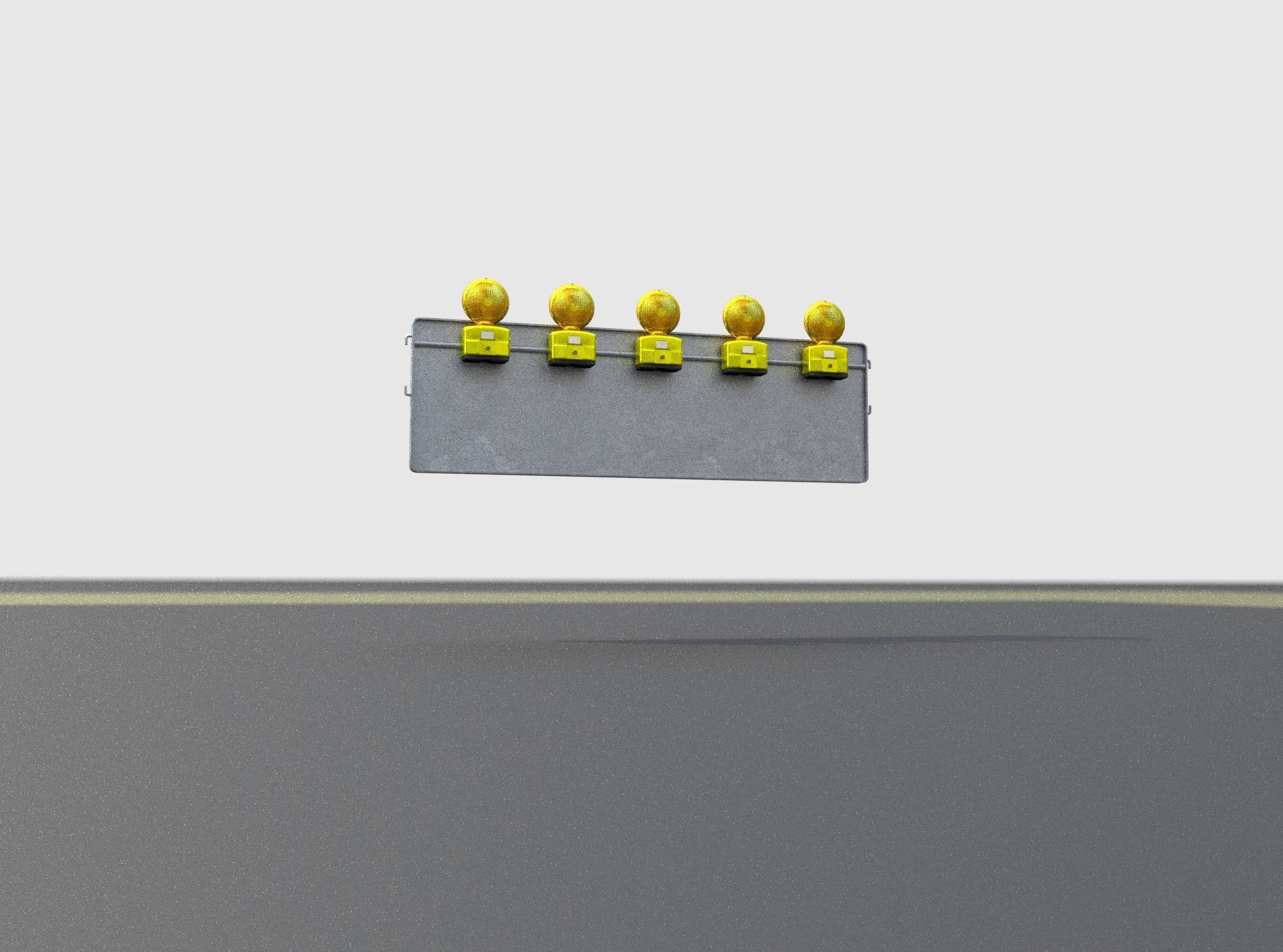 Construction Barrier 4 with warning lights 600-37 500x1600mm Low-poly 3D model_24