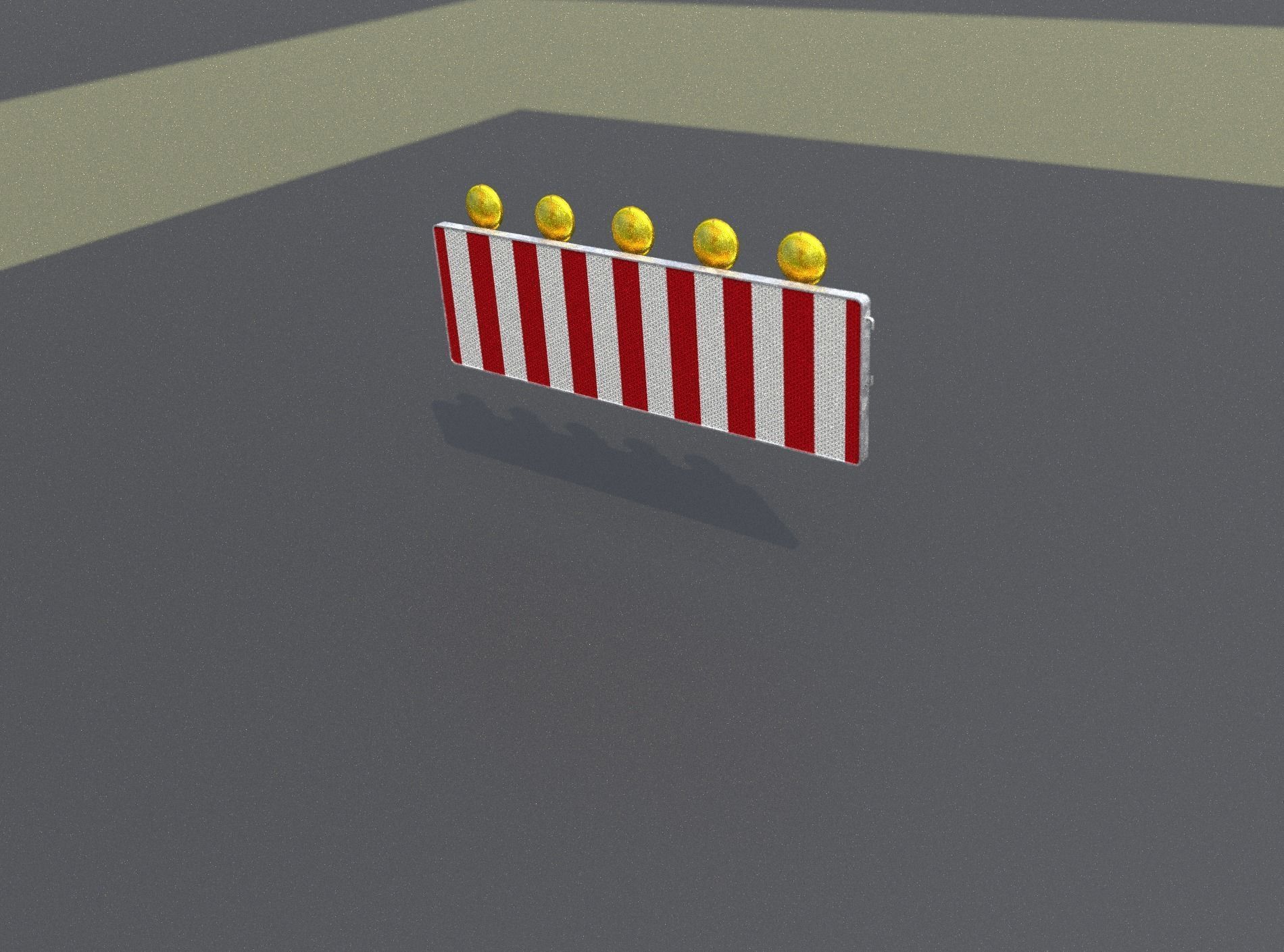 Construction Barrier 4 with warning lights 600-37 500x1600mm Low-poly 3D model_8