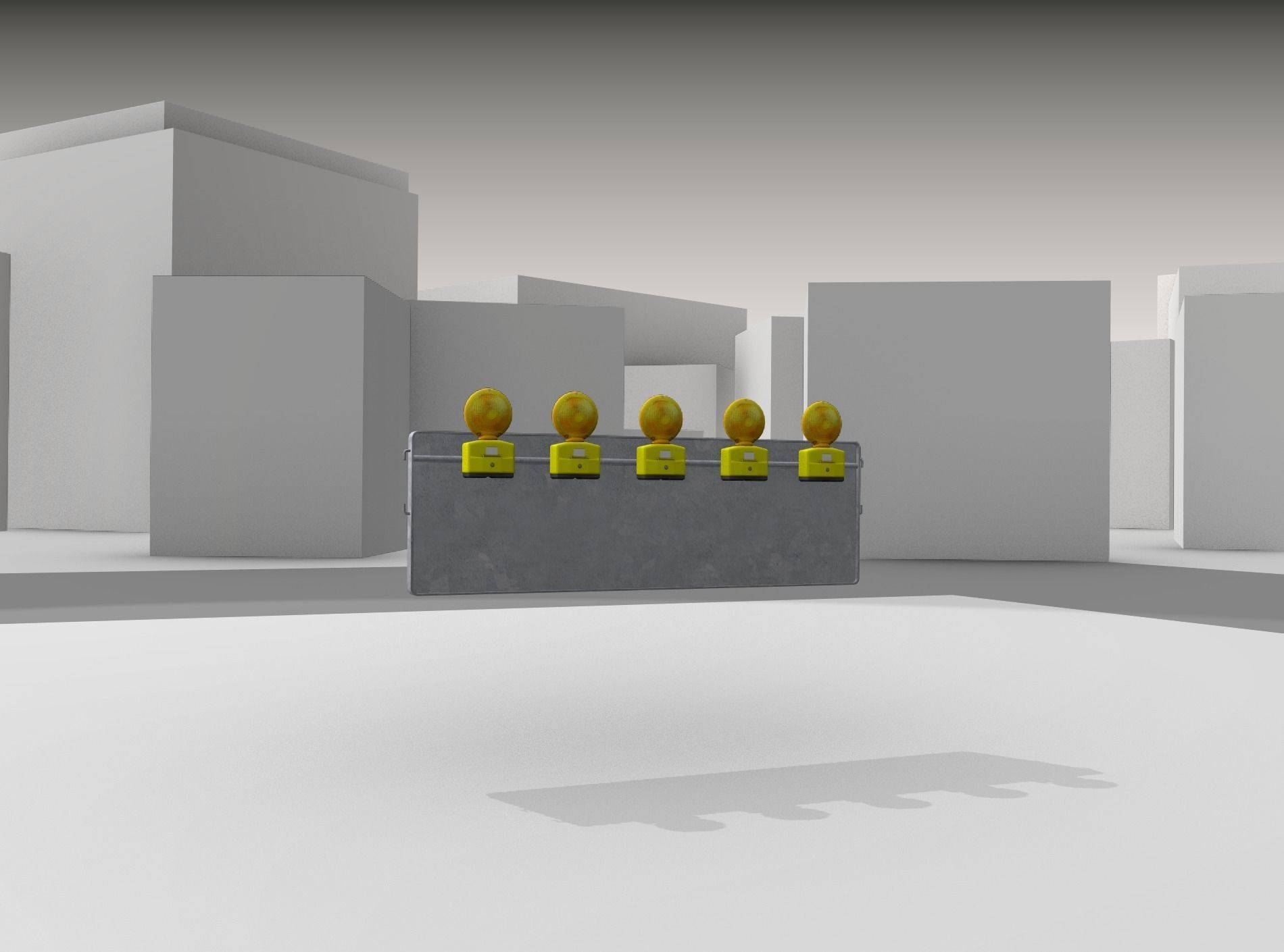 Construction Barrier 4 with warning lights 600-37 500x1600mm Low-poly 3D model_23