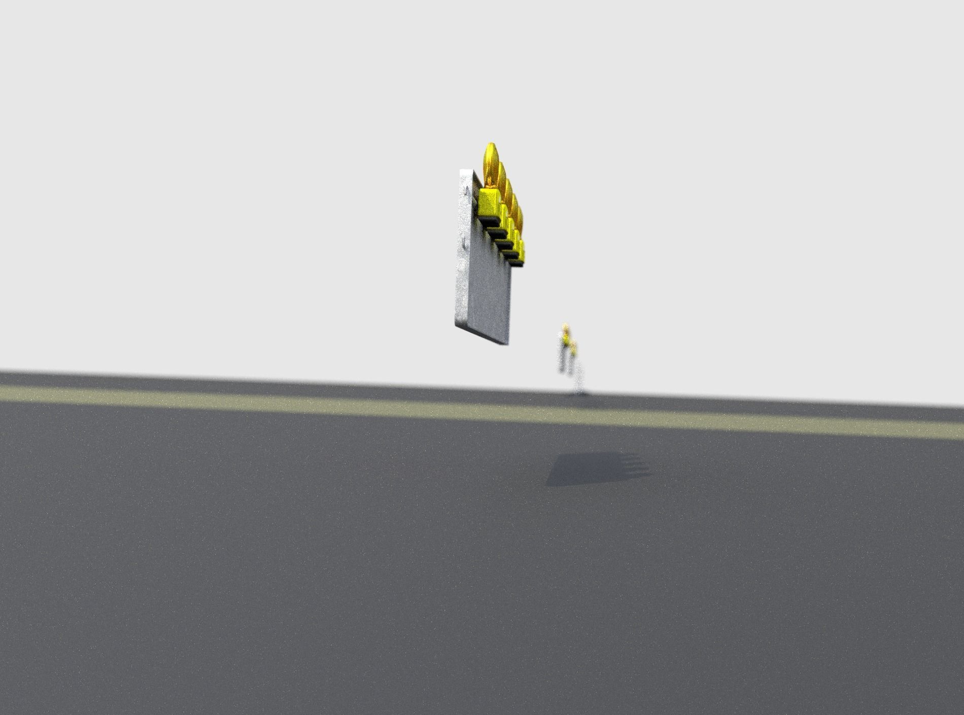 Construction Barrier 4 with warning lights 600-37 500x1600mm Low-poly 3D model_14