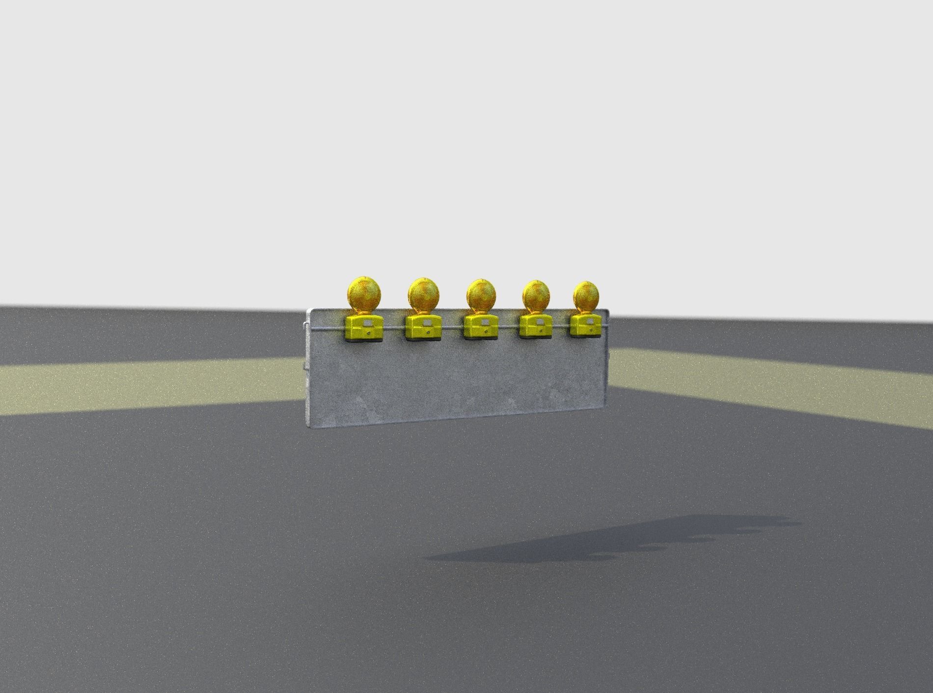 Construction Barrier 4 with warning lights 600-37 500x1600mm Low-poly 3D model_22